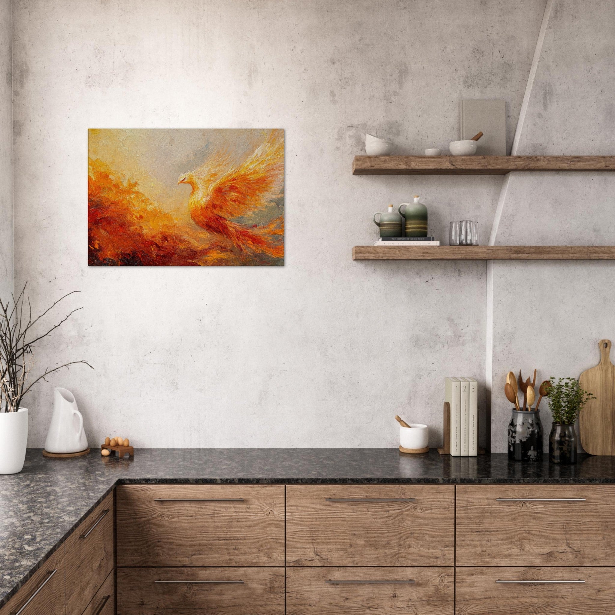 Canvas Landscape - Impressionist Phoenix Rebirth Impressionism Did 2 - Shop Ai Art WebShop - Digital Art online Store