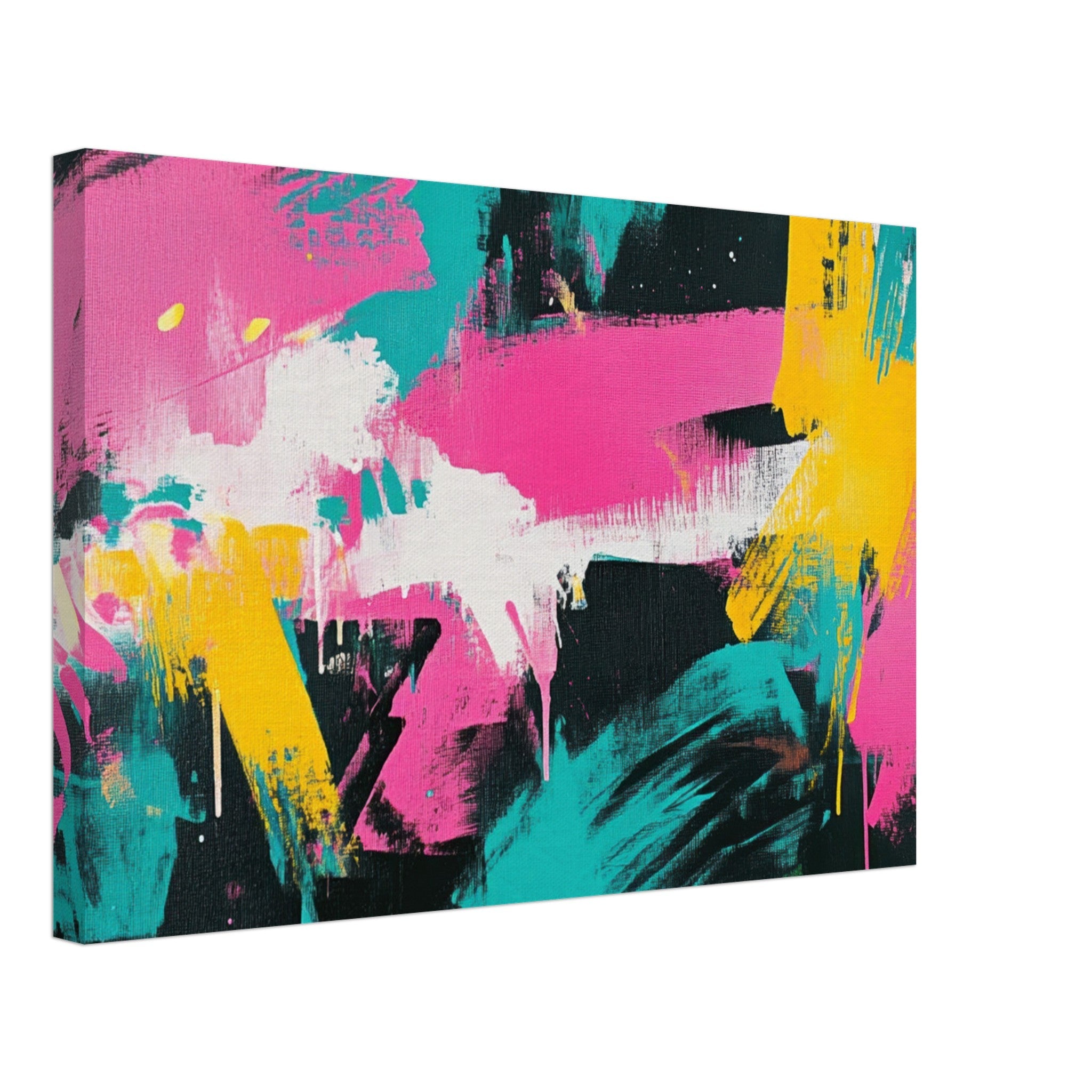 Canvas Landscape - Neon Reverie An explosion of neon lights in pink - Shop Ai Art WebShop - Digital Art online Store