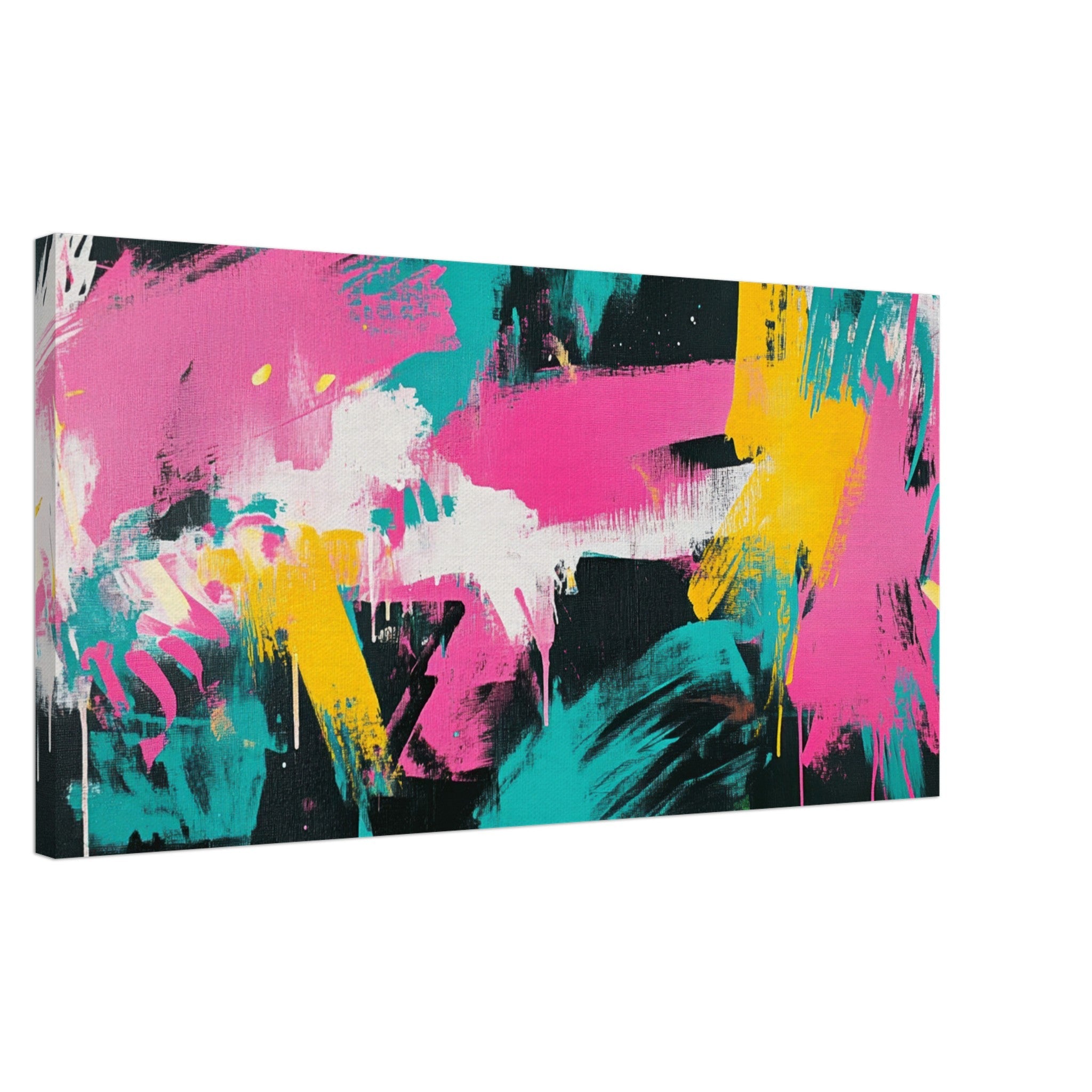 Canvas Landscape - Neon Reverie An explosion of neon lights in pink - Shop Ai Art WebShop - Digital Art online Store