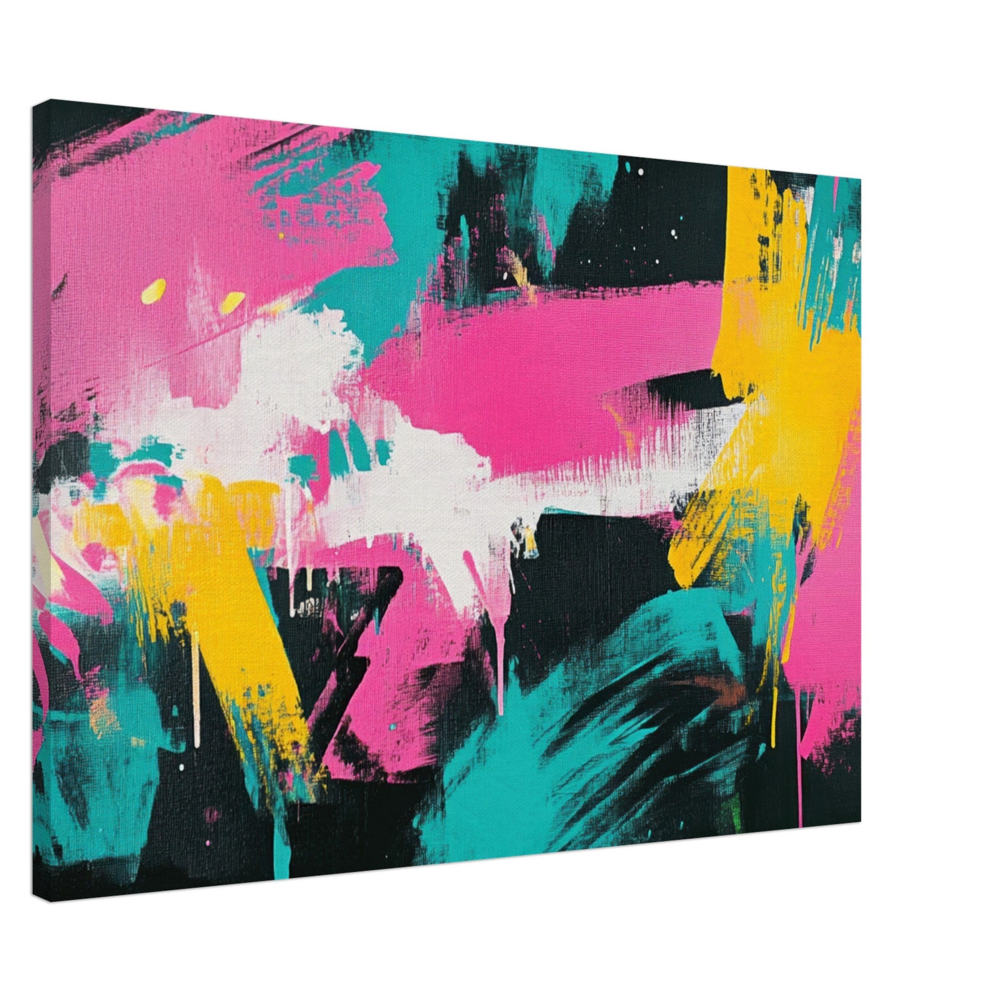 Canvas Landscape - Neon Reverie An explosion of neon lights in pink - Shop Ai Art WebShop - Digital Art online Store