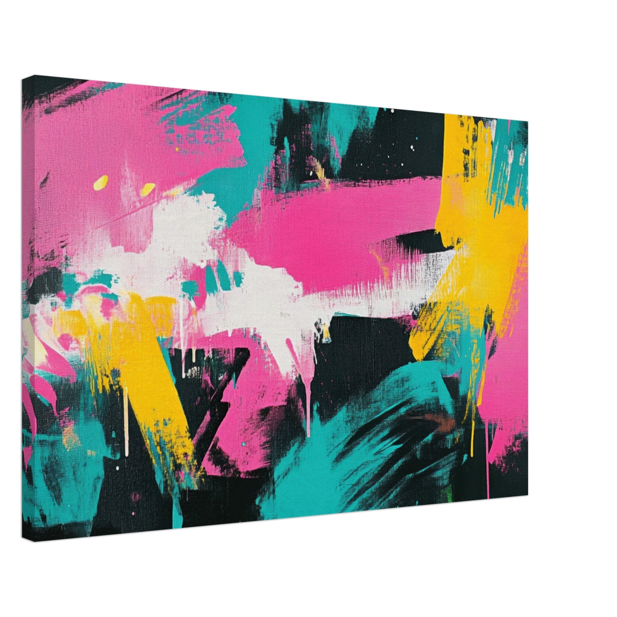 Canvas Landscape - Neon Reverie An explosion of neon lights in pink - Shop Ai Art WebShop - Digital Art online Store