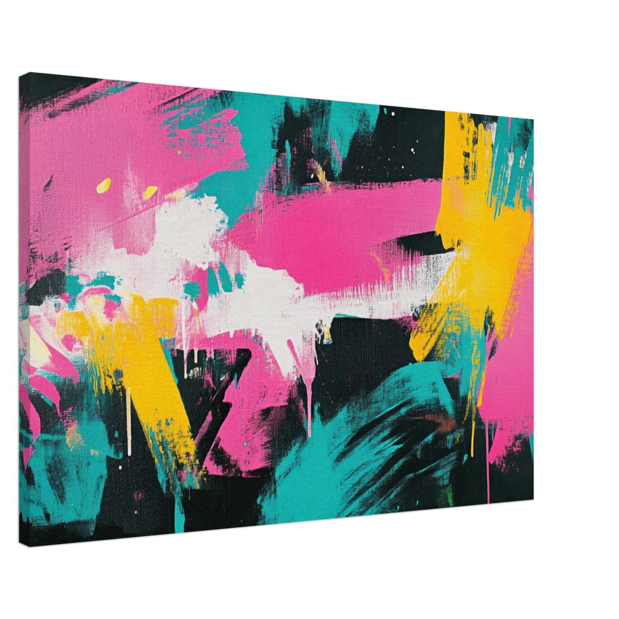 Canvas Landscape - Neon Reverie An explosion of neon lights in pink - Shop Ai Art WebShop - Digital Art online Store