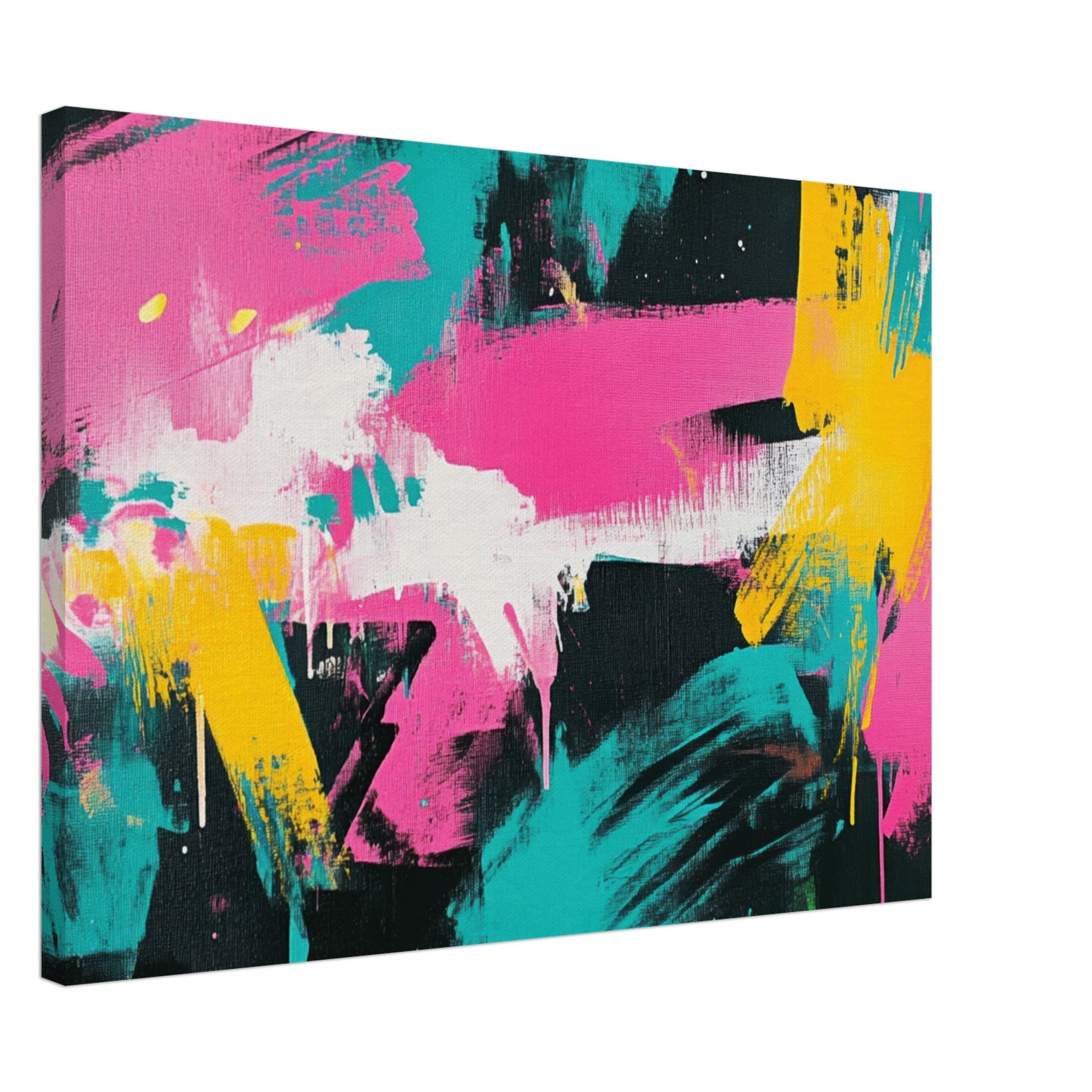Canvas Landscape - Neon Reverie An explosion of neon lights in pink - Shop Ai Art WebShop - Digital Art online Store