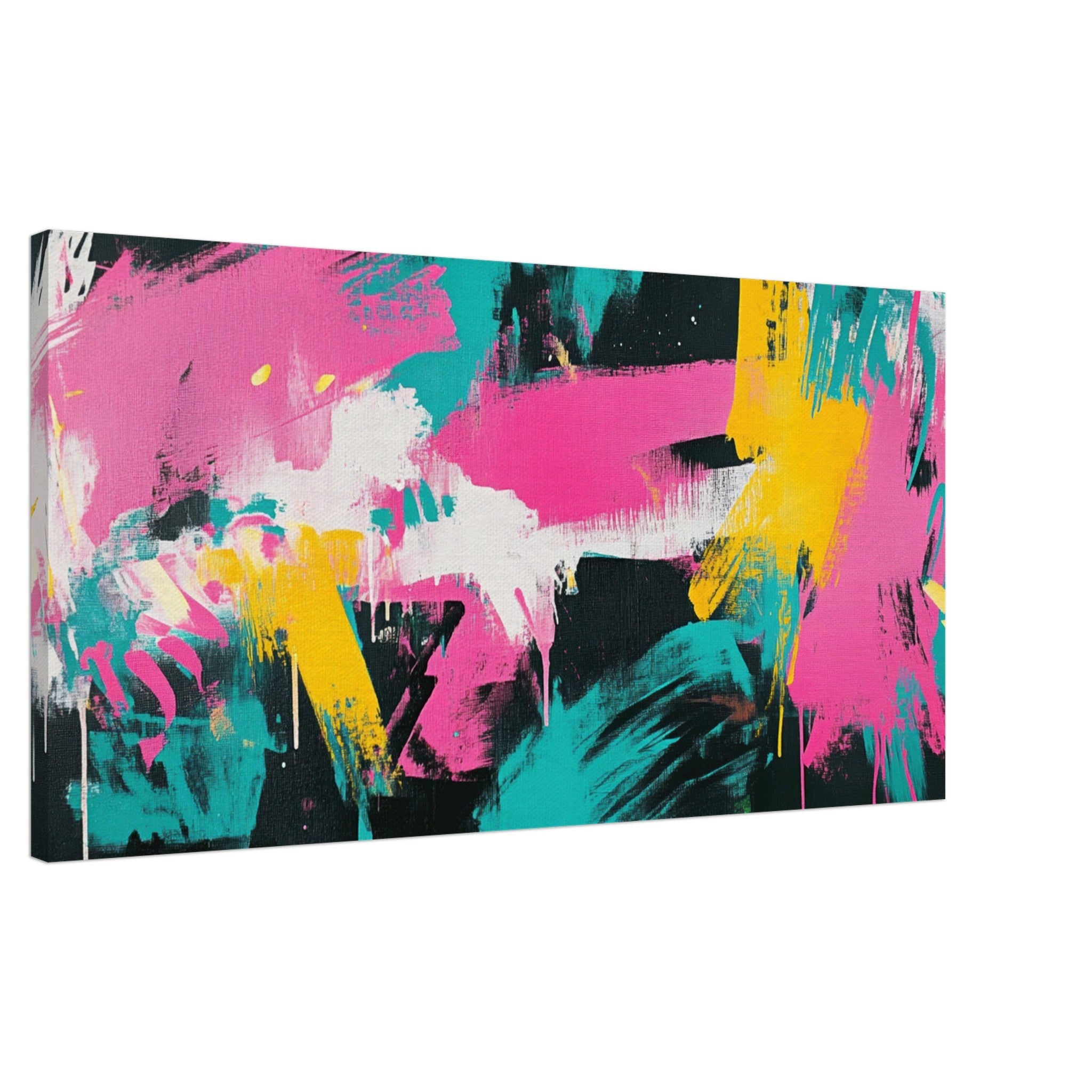 Canvas Landscape - Neon Reverie An explosion of neon lights in pink - Shop Ai Art WebShop - Digital Art online Store