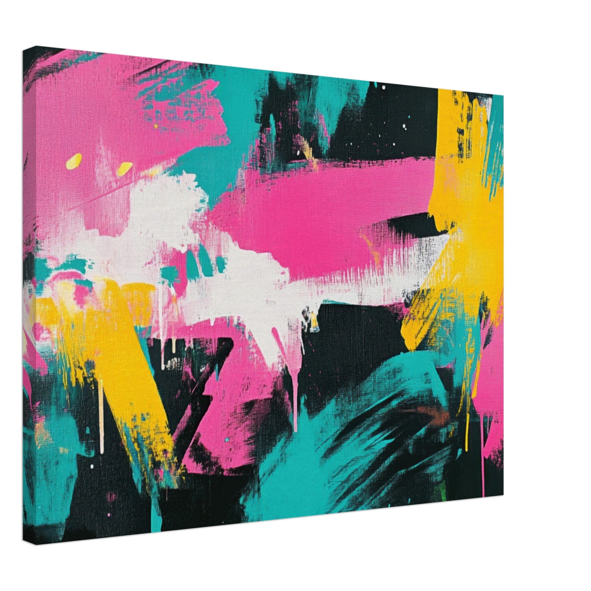 Canvas Landscape - Neon Reverie An explosion of neon lights in pink - Shop Ai Art WebShop - Digital Art online Store
