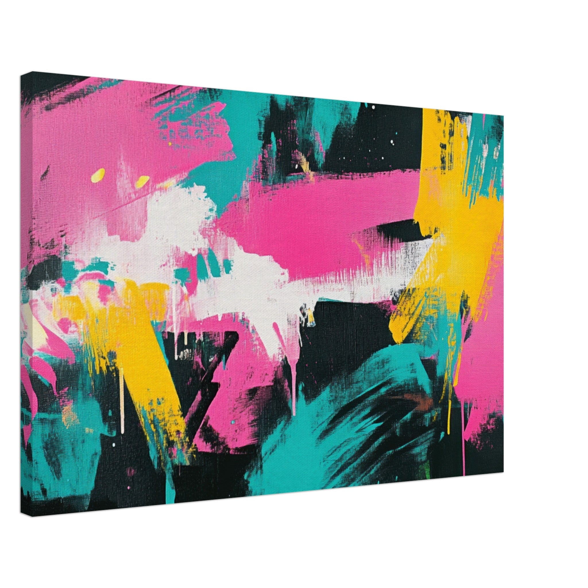 Canvas Landscape - Neon Reverie An explosion of neon lights in pink - Shop Ai Art WebShop - Digital Art online Store