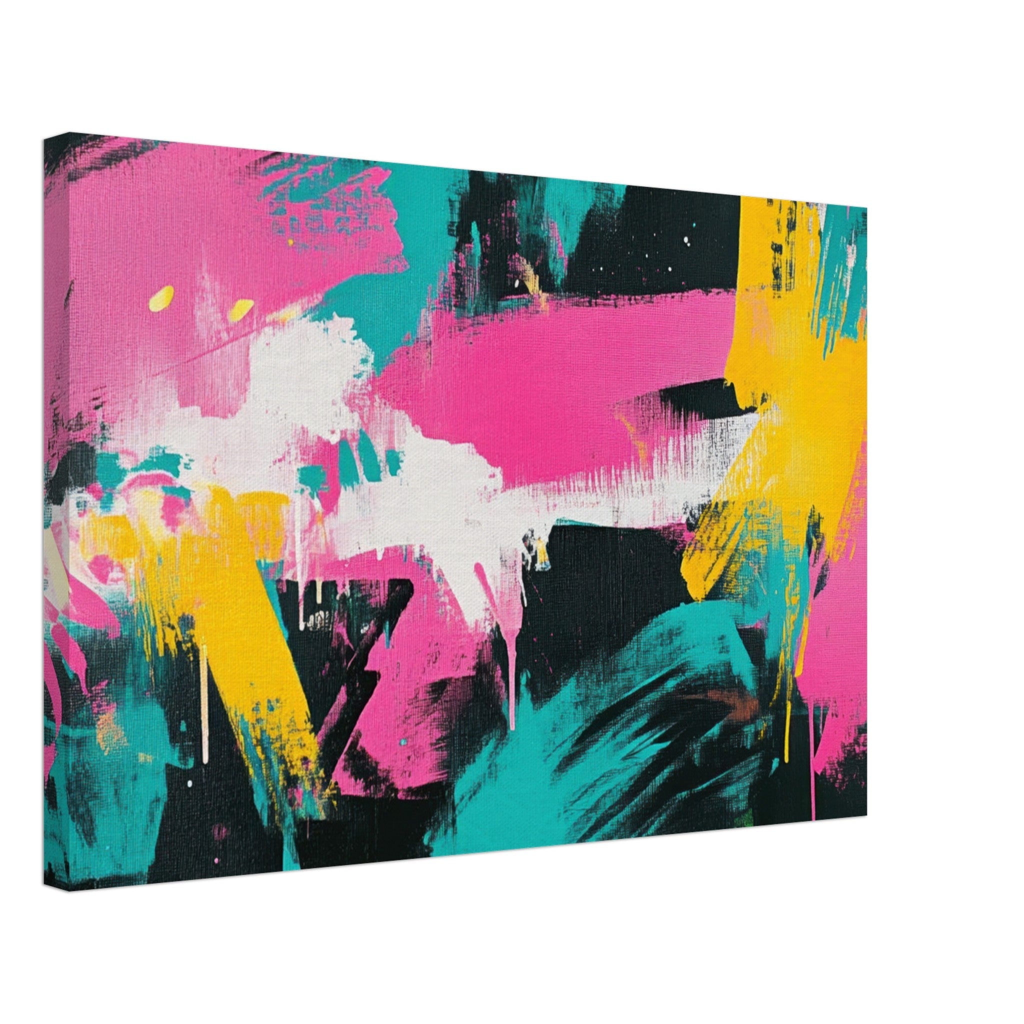Canvas Landscape - Neon Reverie An explosion of neon lights in pink - Shop Ai Art WebShop - Digital Art online Store