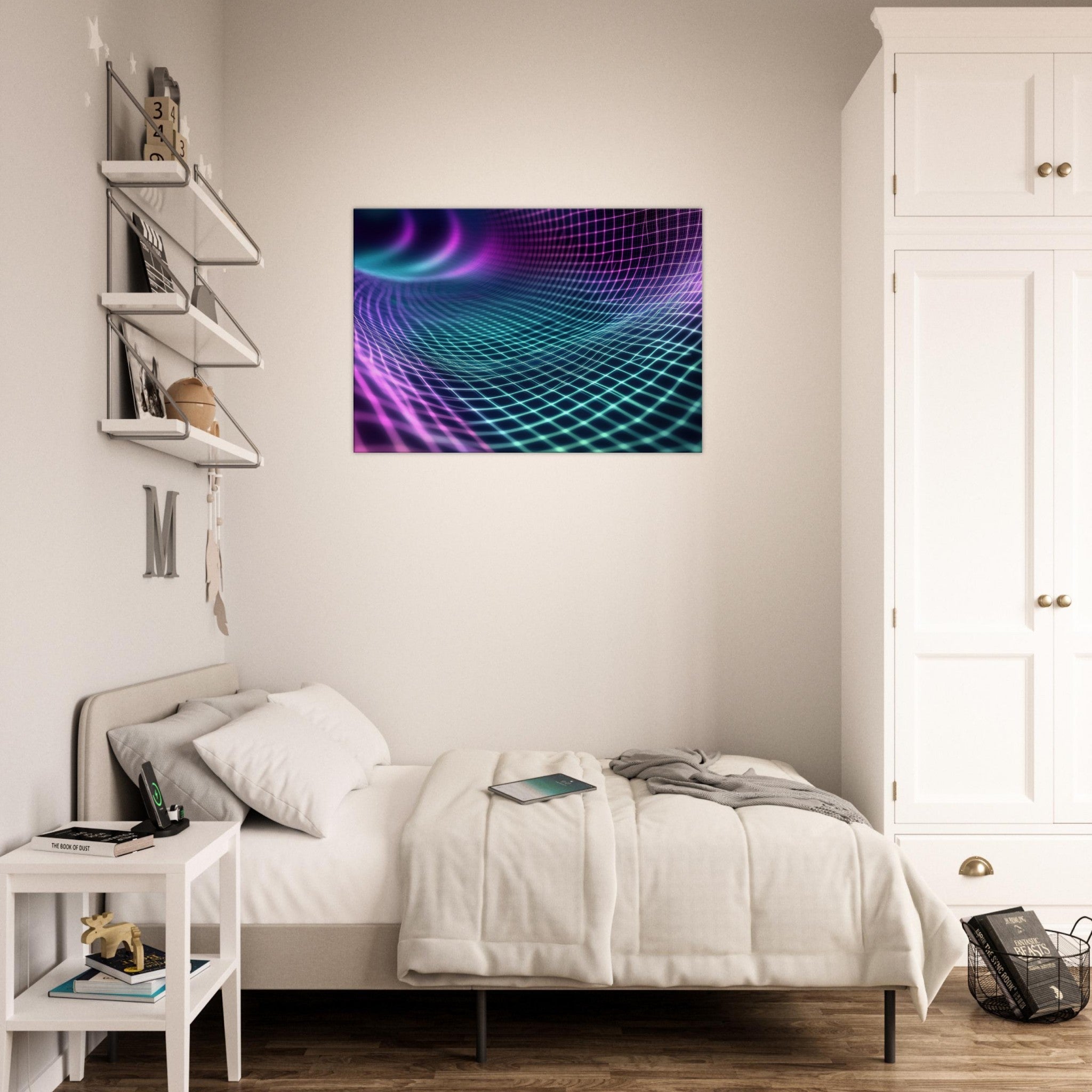 Canvas Landscape - Quantum Reverberation Cascading waves of transit 2 - Shop Ai Art WebShop - Digital Art online Store
