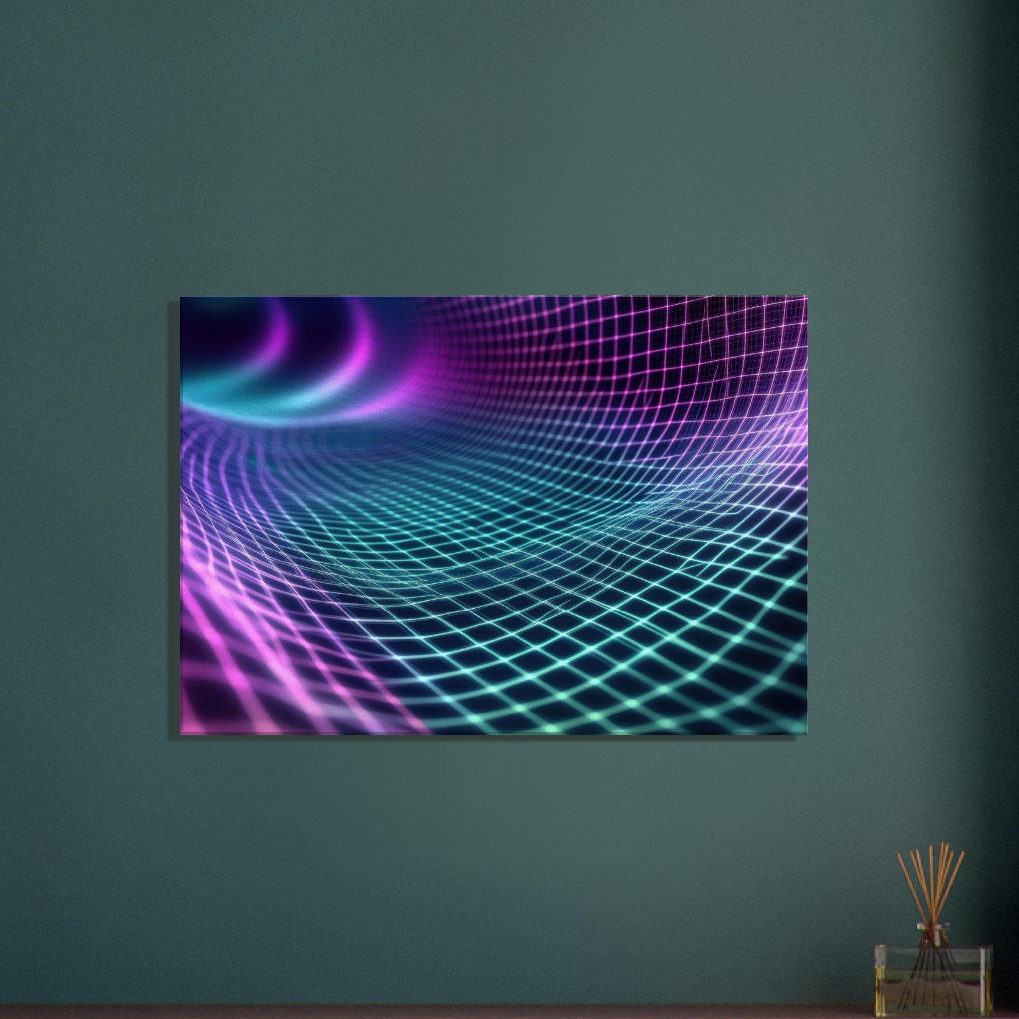 Canvas Landscape - Quantum Reverberation Cascading waves of transit 2 - Shop Ai Art WebShop - Digital Art online Store