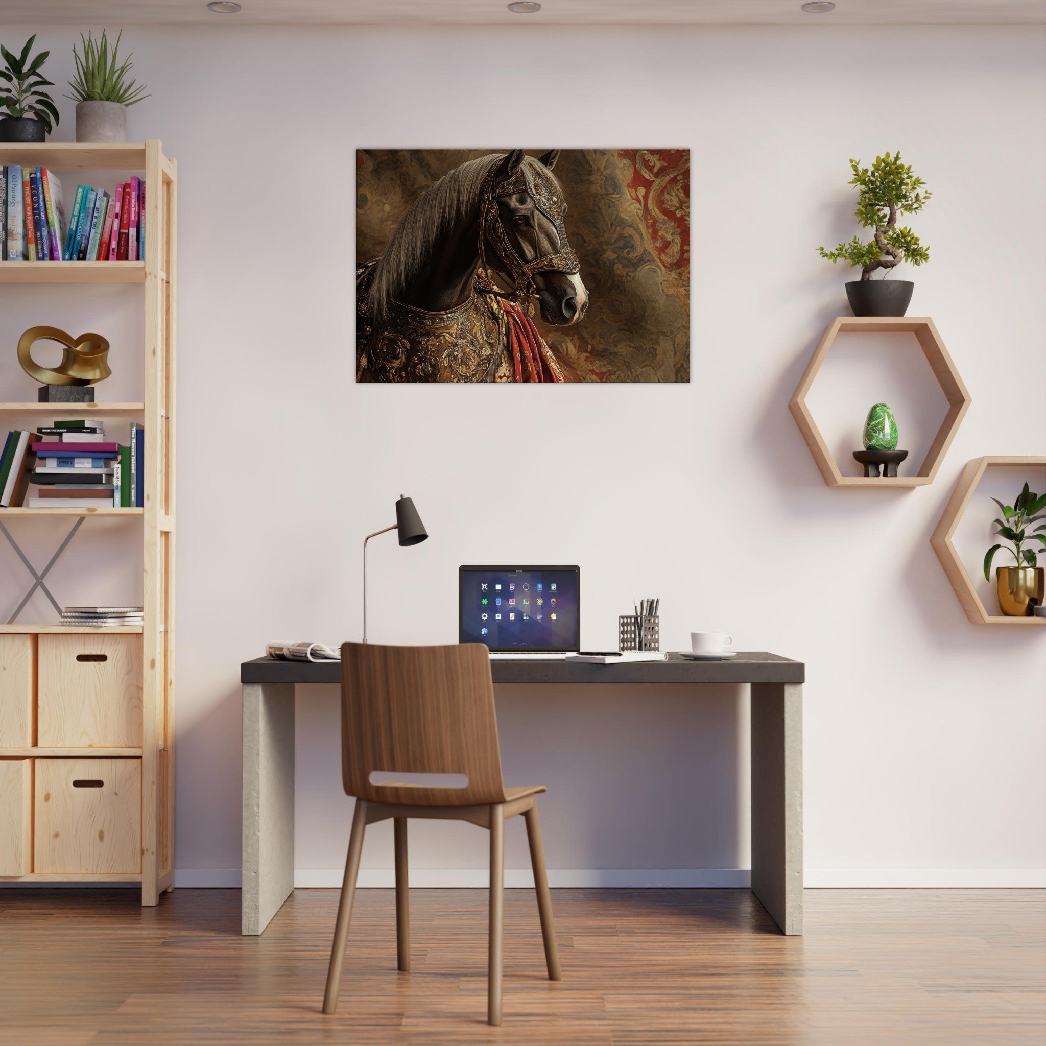 Canvas Landscape - Renaissance Portrait of a Noble Horse A dignified - Shop Ai Art WebShop - Digital Art online Store