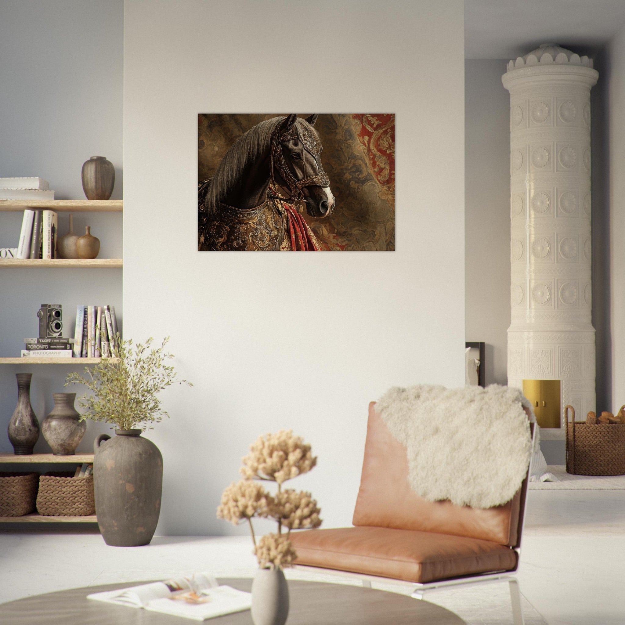 Canvas Landscape - Renaissance Portrait of a Noble Horse A dignified - Shop Ai Art WebShop - Digital Art online Store