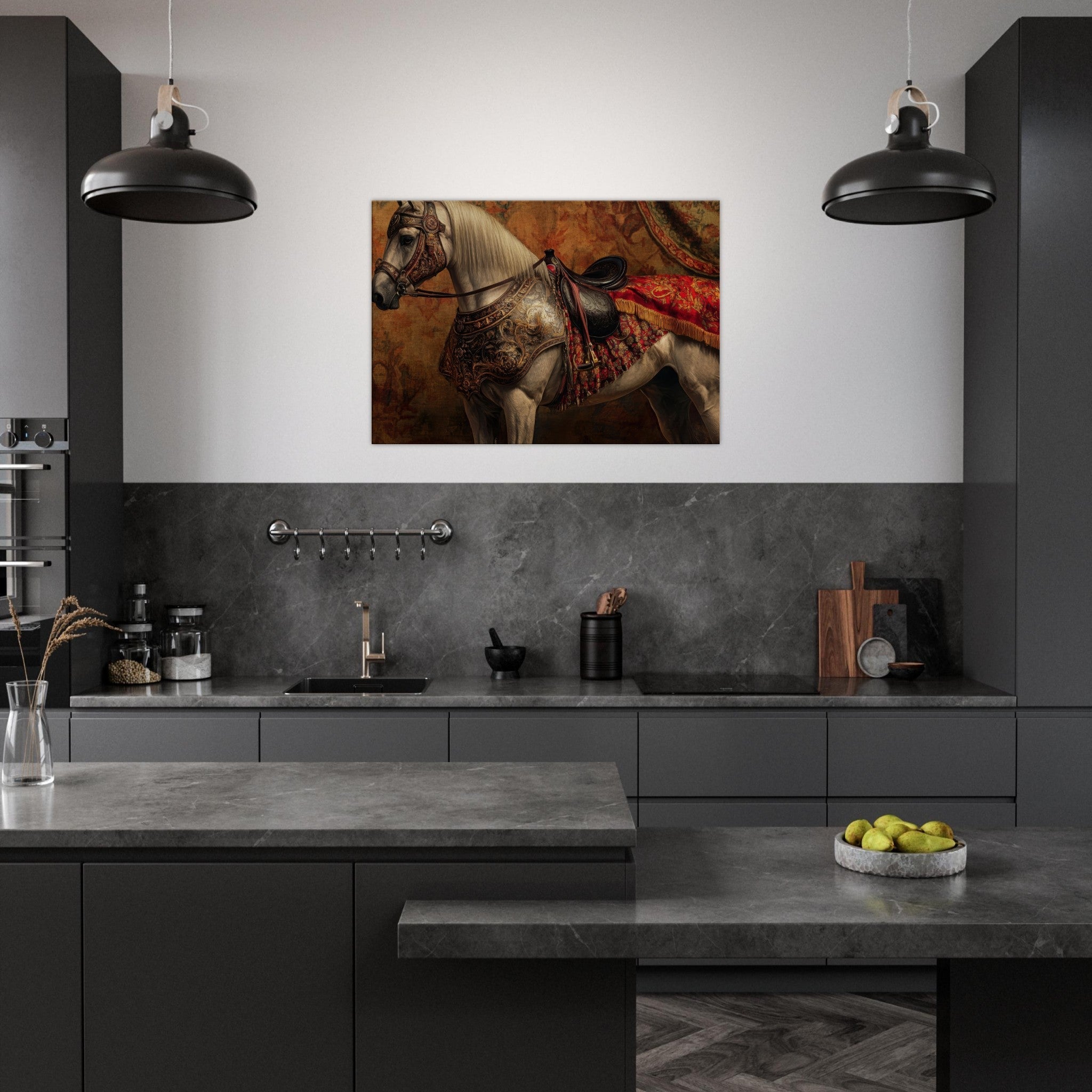 Canvas Landscape - Renaissance Portrait of a Noble Horse A dignified 2 - Shop Ai Art WebShop - Digital Art online Store