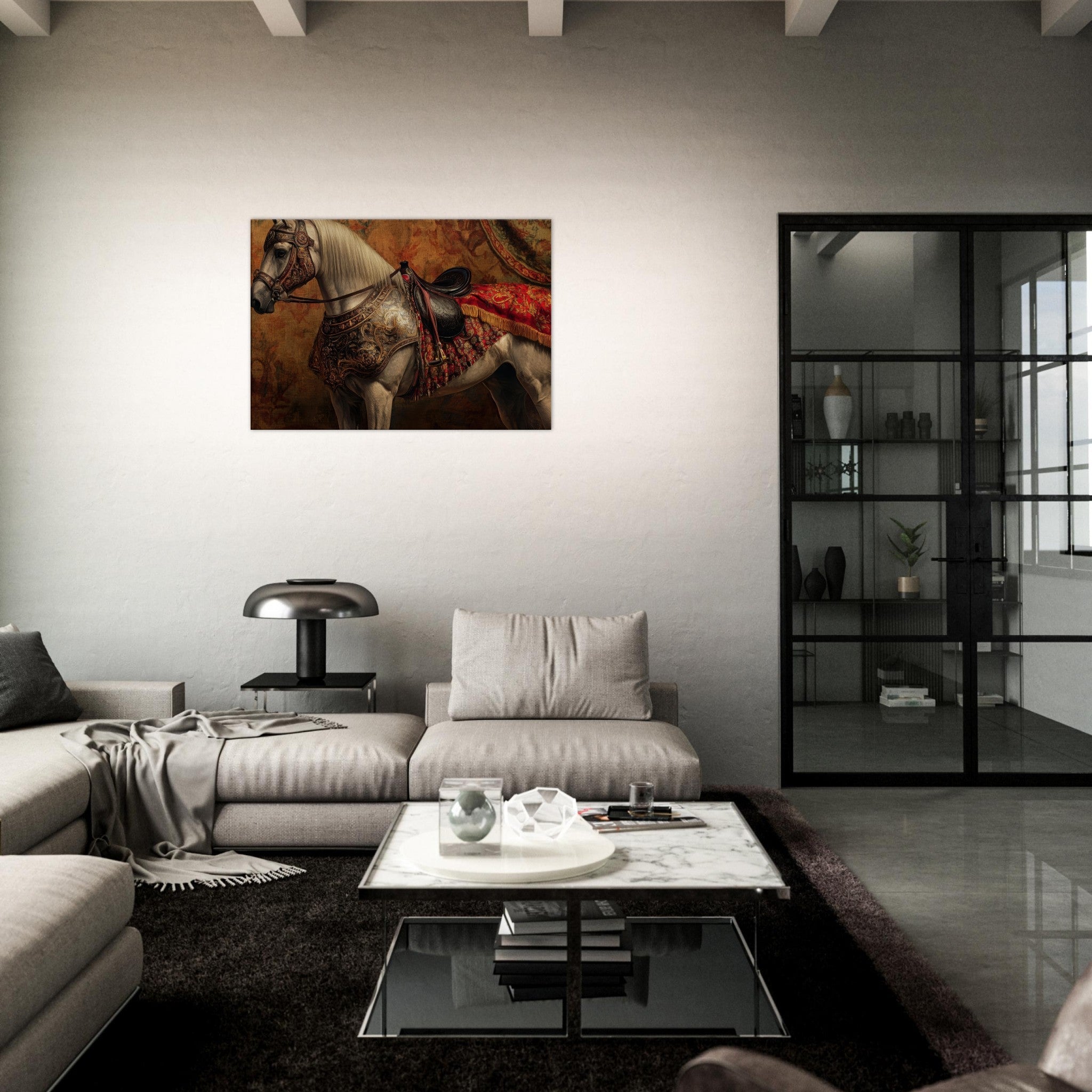 Canvas Landscape - Renaissance Portrait of a Noble Horse A dignified 2 - Shop Ai Art WebShop - Digital Art online Store