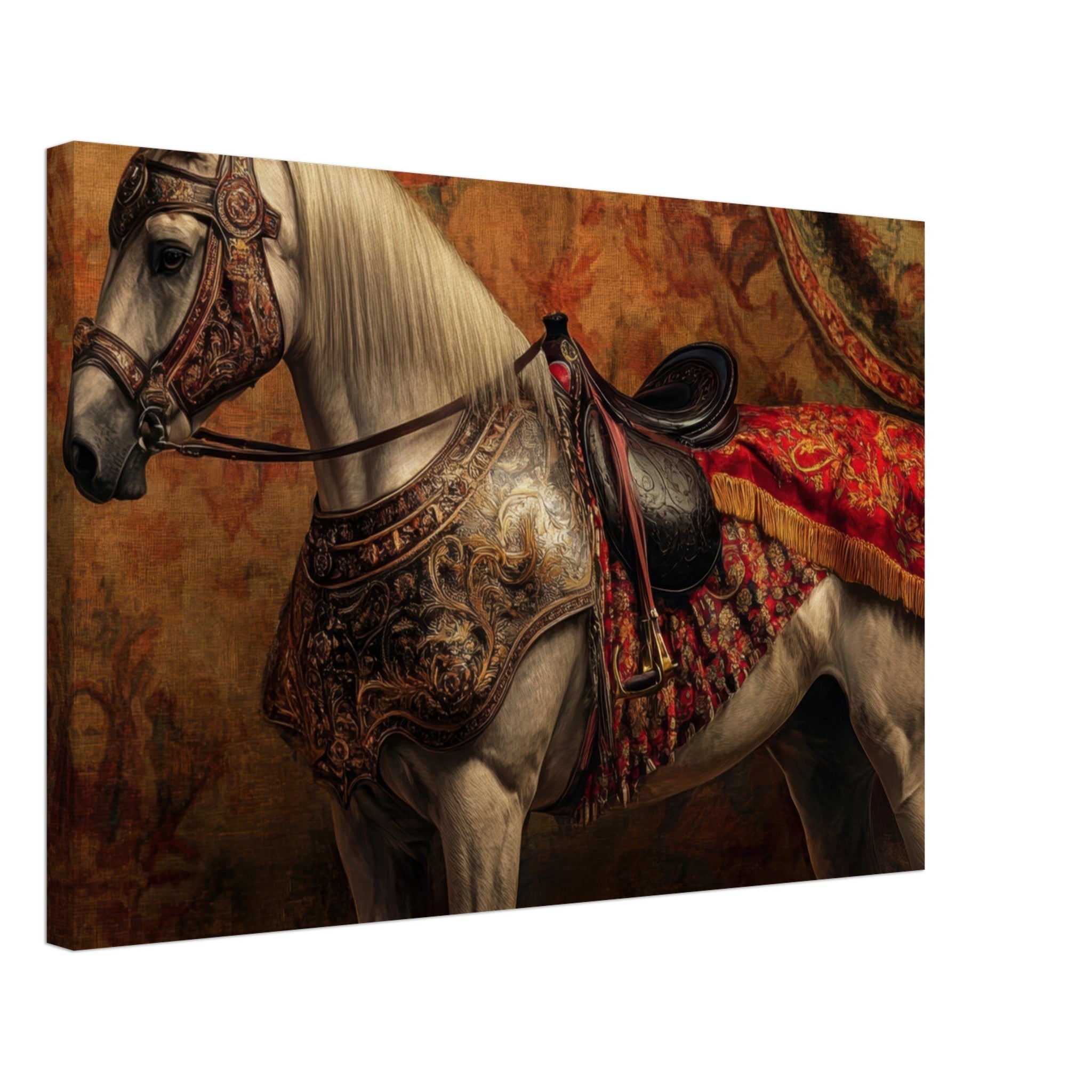 Canvas Landscape - Renaissance Portrait of a Noble Horse A dignified 2 - Shop Ai Art WebShop - Digital Art online Store