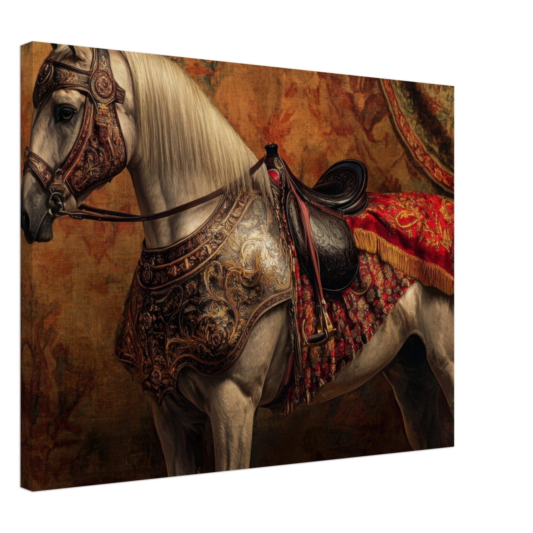 Canvas Landscape - Renaissance Portrait of a Noble Horse A dignified 2 - Shop Ai Art WebShop - Digital Art online Store