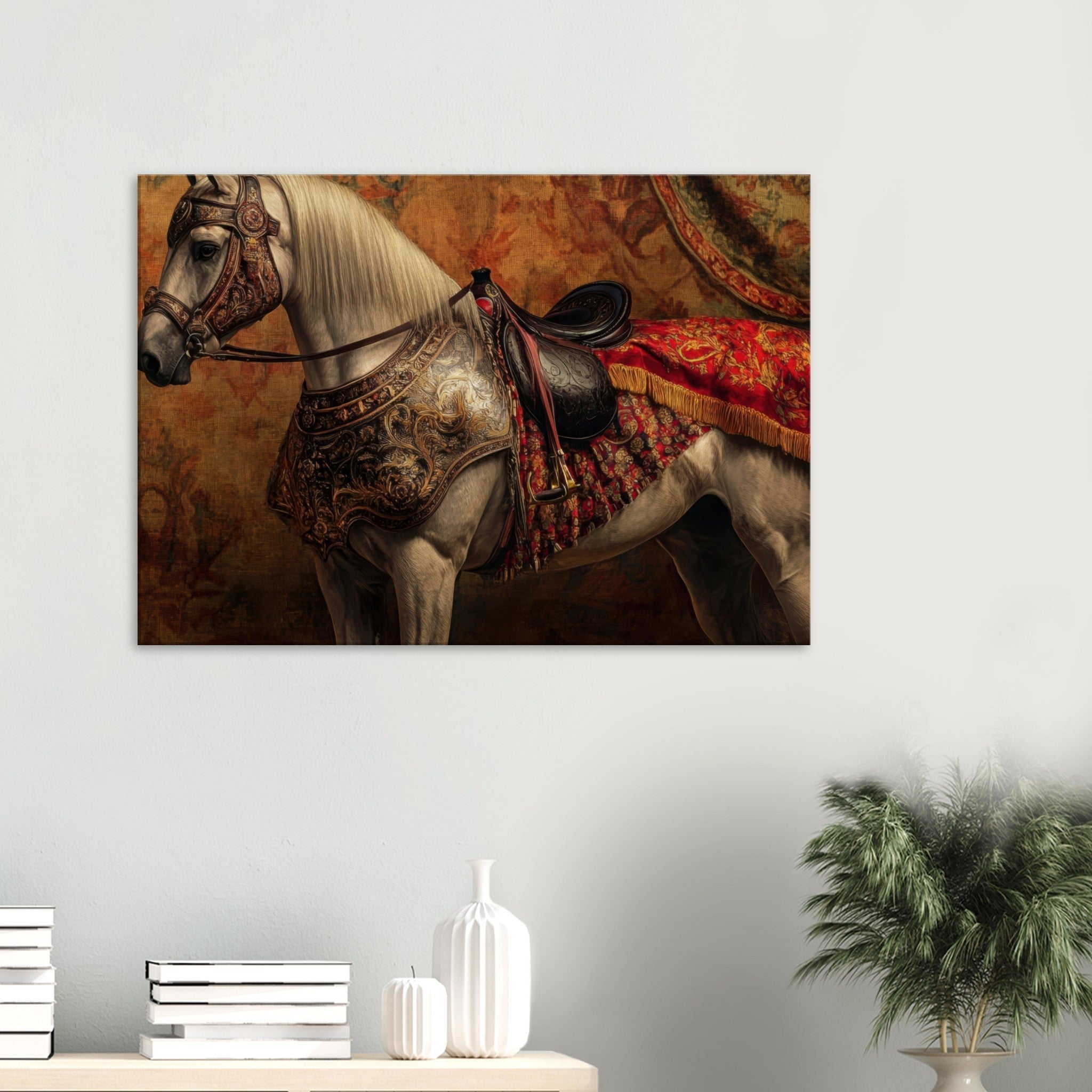 Canvas Landscape - Renaissance Portrait of a Noble Horse A dignified 2 - Shop Ai Art WebShop - Digital Art online Store