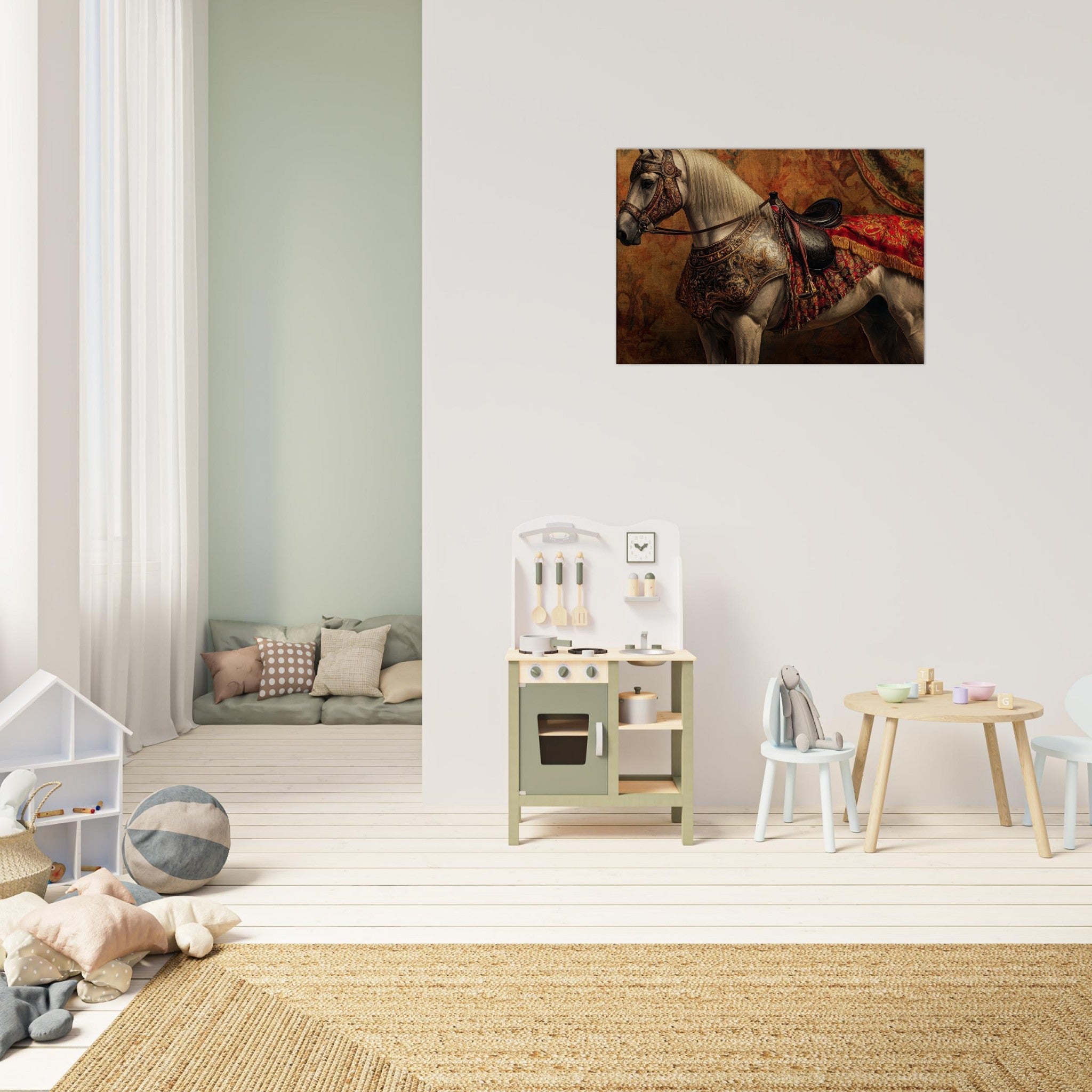 Canvas Landscape - Renaissance Portrait of a Noble Horse A dignified 2 - Shop Ai Art WebShop - Digital Art online Store