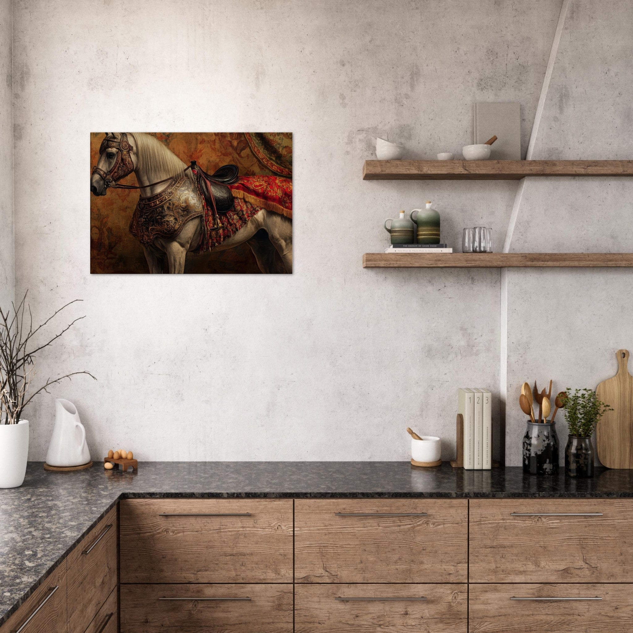 Canvas Landscape - Renaissance Portrait of a Noble Horse A dignified 2 - Shop Ai Art WebShop - Digital Art online Store