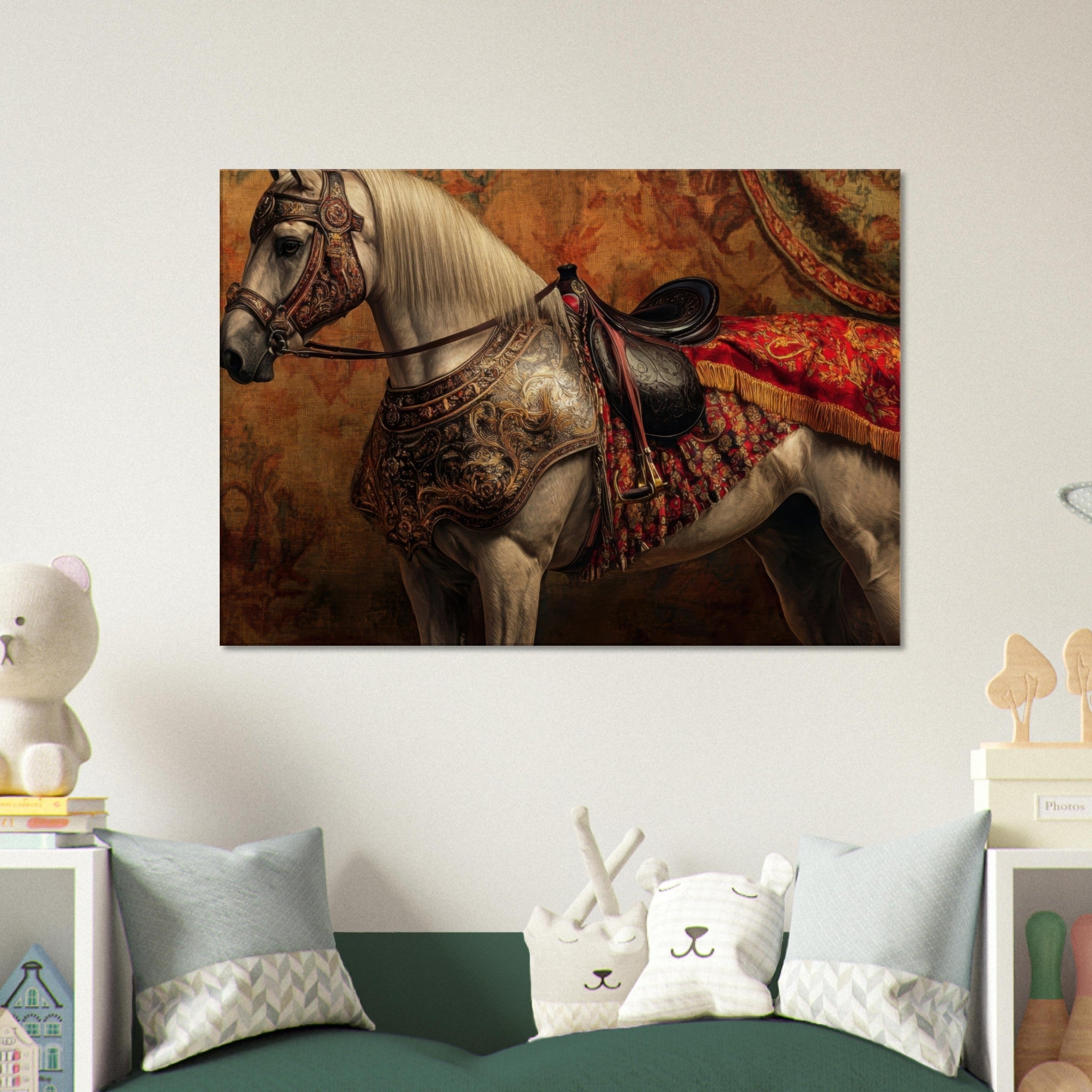 Canvas Landscape - Renaissance Portrait of a Noble Horse A dignified 2 - Shop Ai Art WebShop - Digital Art online Store
