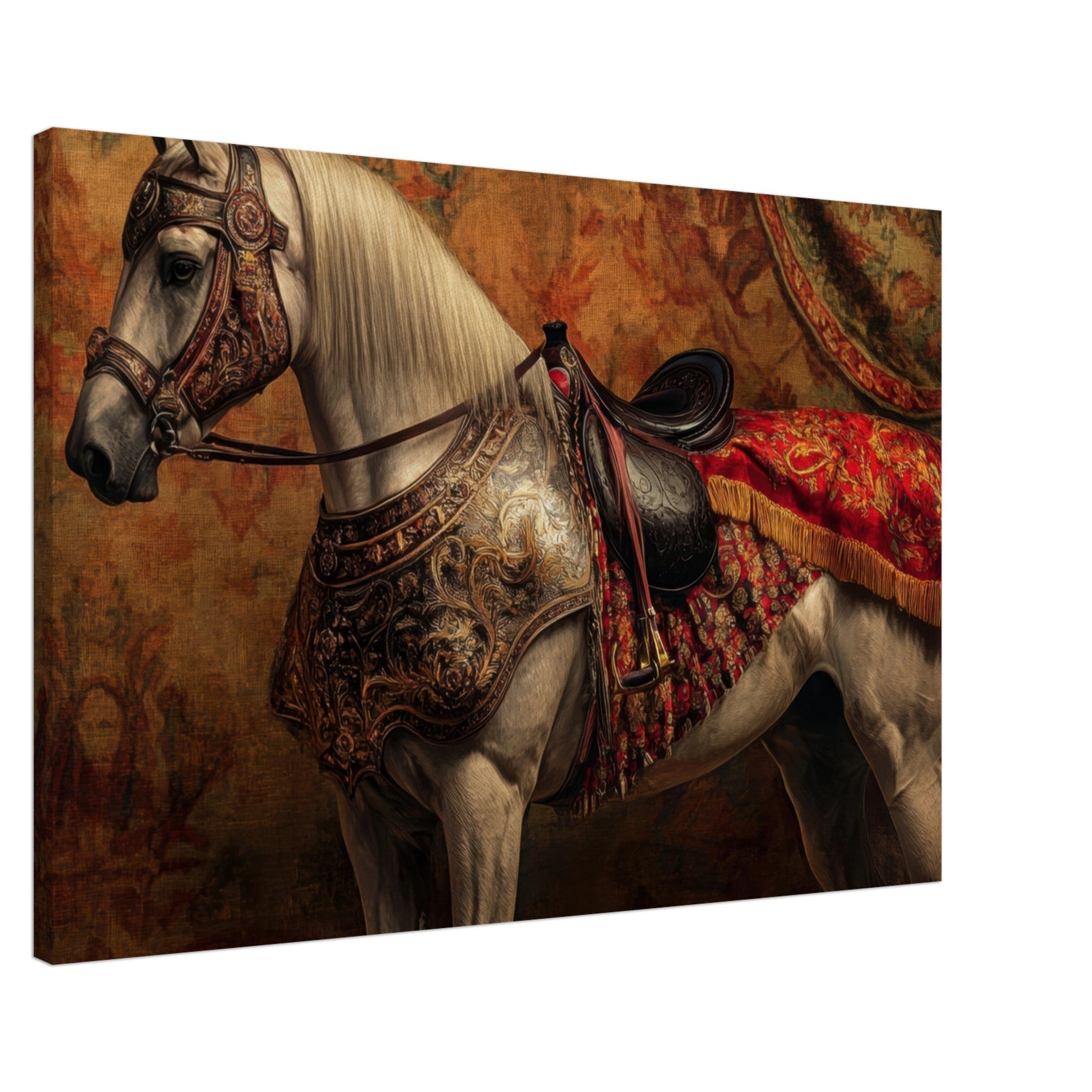 Canvas Landscape - Renaissance Portrait of a Noble Horse A dignified 2 - Shop Ai Art WebShop - Digital Art online Store