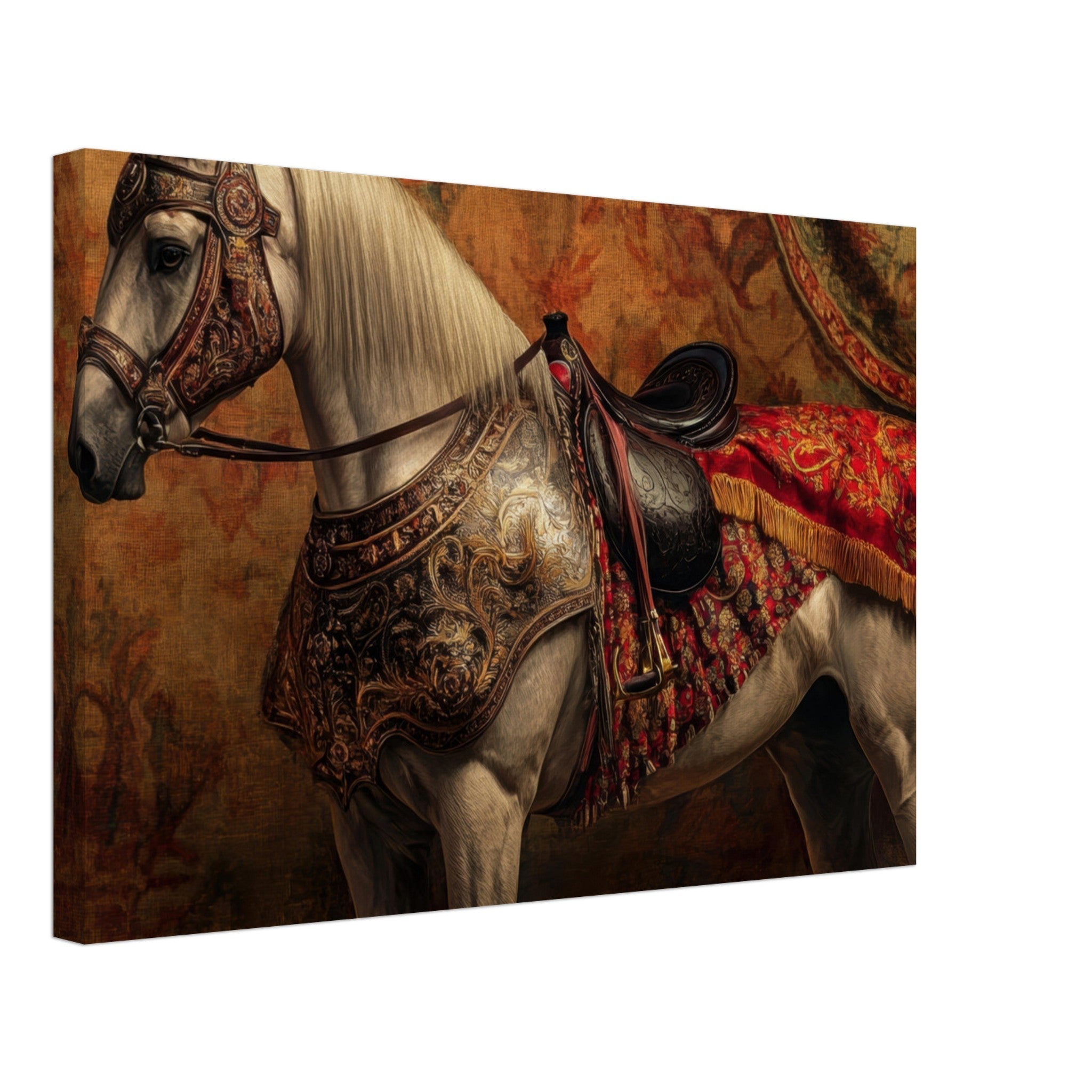 Canvas Landscape - Renaissance Portrait of a Noble Horse A dignified 2 - Shop Ai Art WebShop - Digital Art online Store