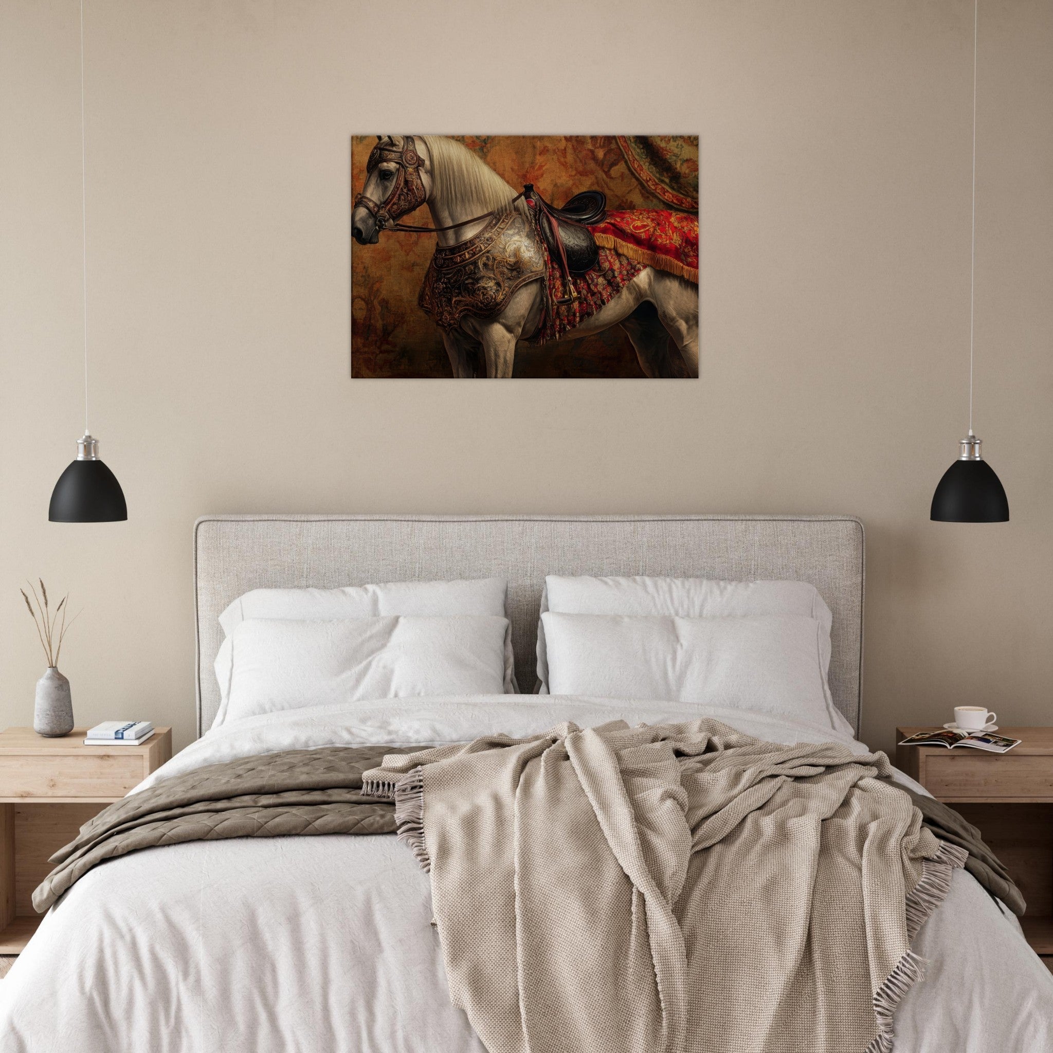 Canvas Landscape - Renaissance Portrait of a Noble Horse A dignified 2 - Shop Ai Art WebShop - Digital Art online Store