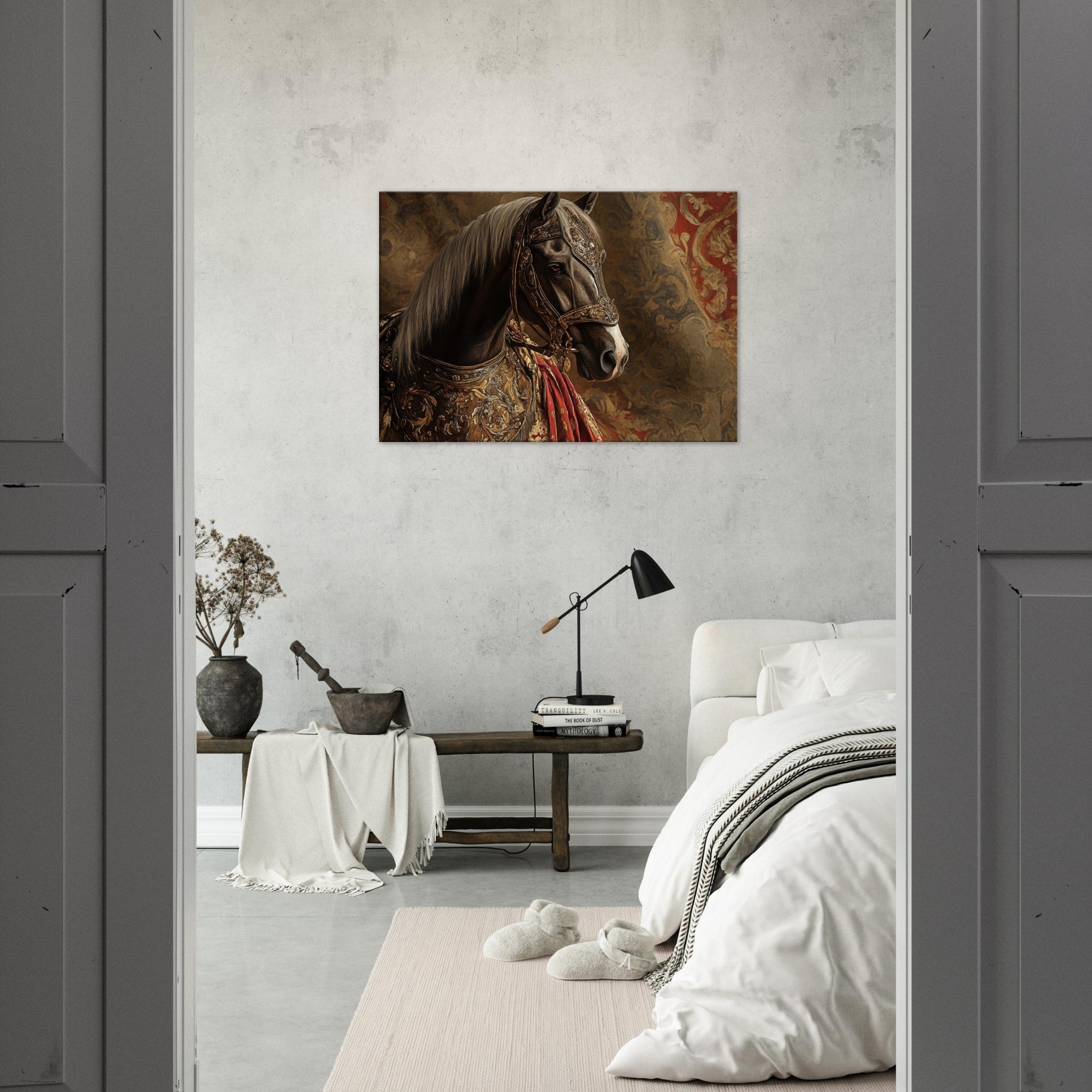 Canvas Landscape - Renaissance Portrait of a Noble Horse A dignified - Shop Ai Art WebShop - Digital Art online Store