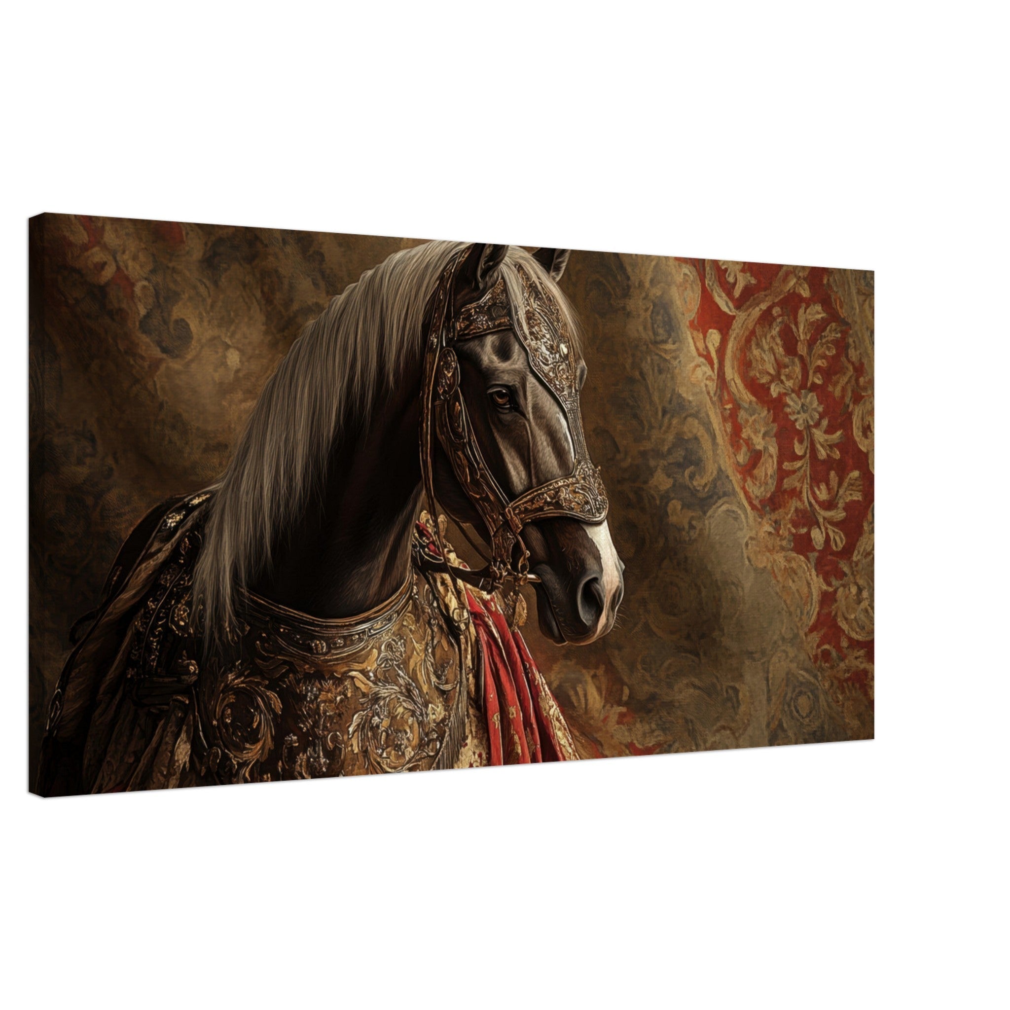 Canvas Landscape - Renaissance Portrait of a Noble Horse A dignified - Shop Ai Art WebShop - Digital Art online Store