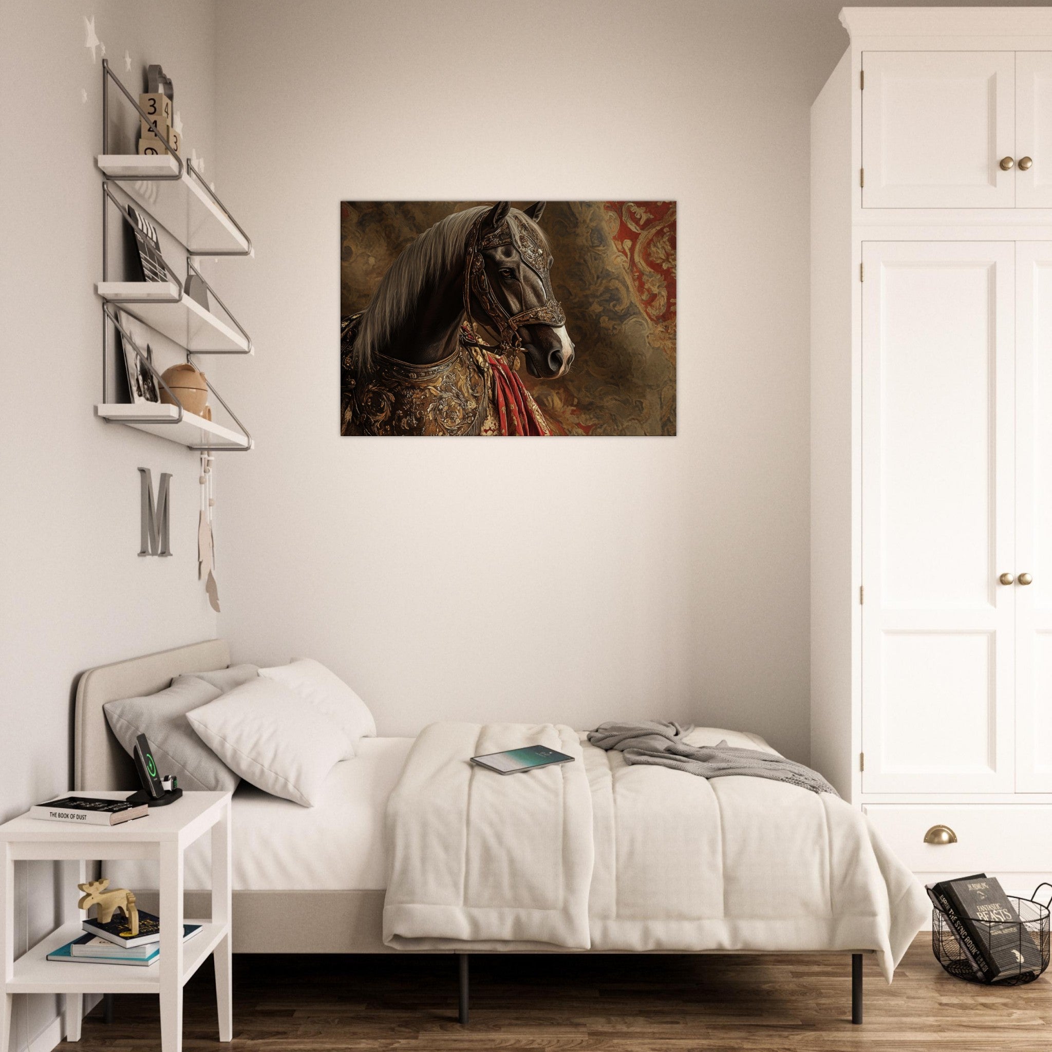 Canvas Landscape - Renaissance Portrait of a Noble Horse A dignified - Shop Ai Art WebShop - Digital Art online Store