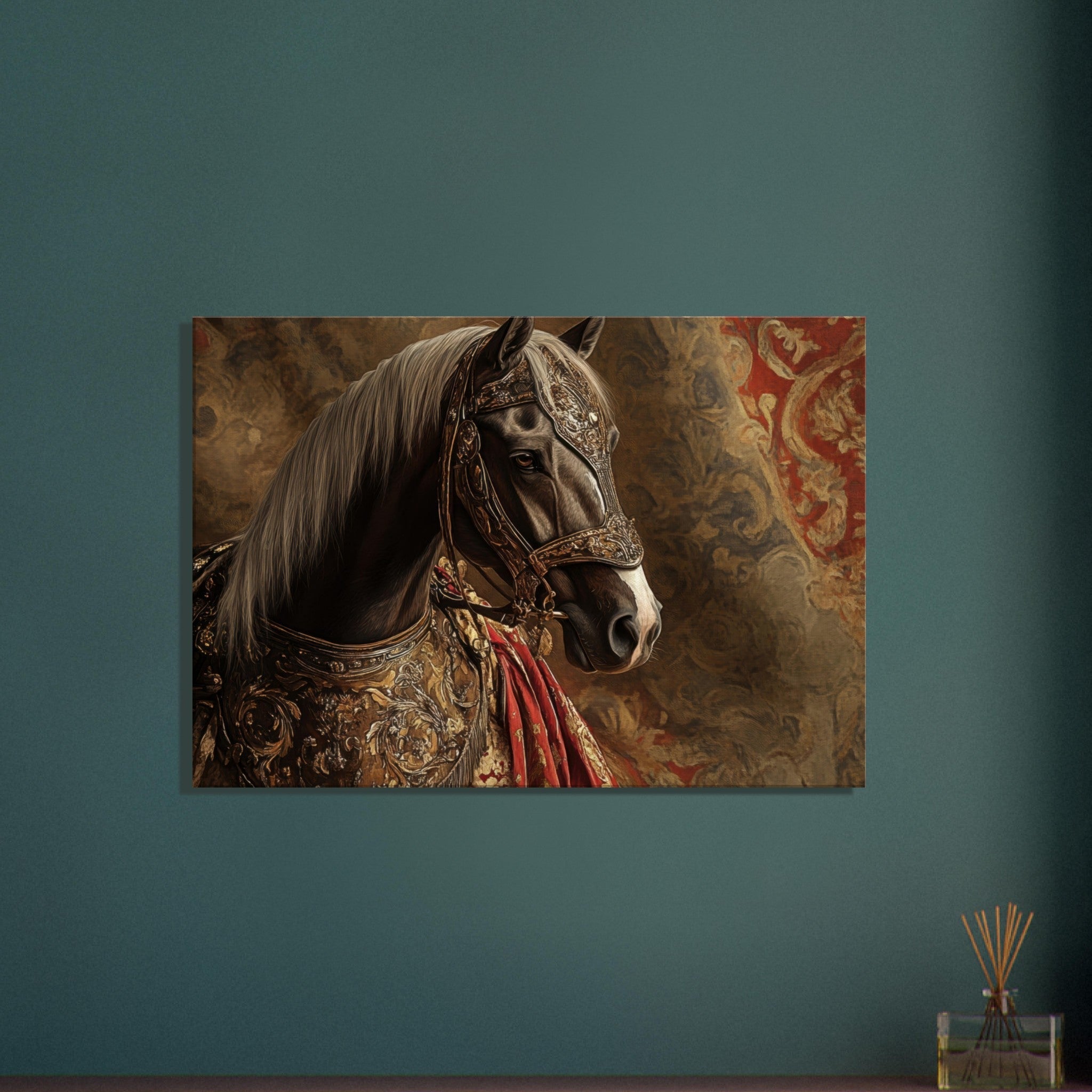 Canvas Landscape - Renaissance Portrait of a Noble Horse A dignified - Shop Ai Art WebShop - Digital Art online Store