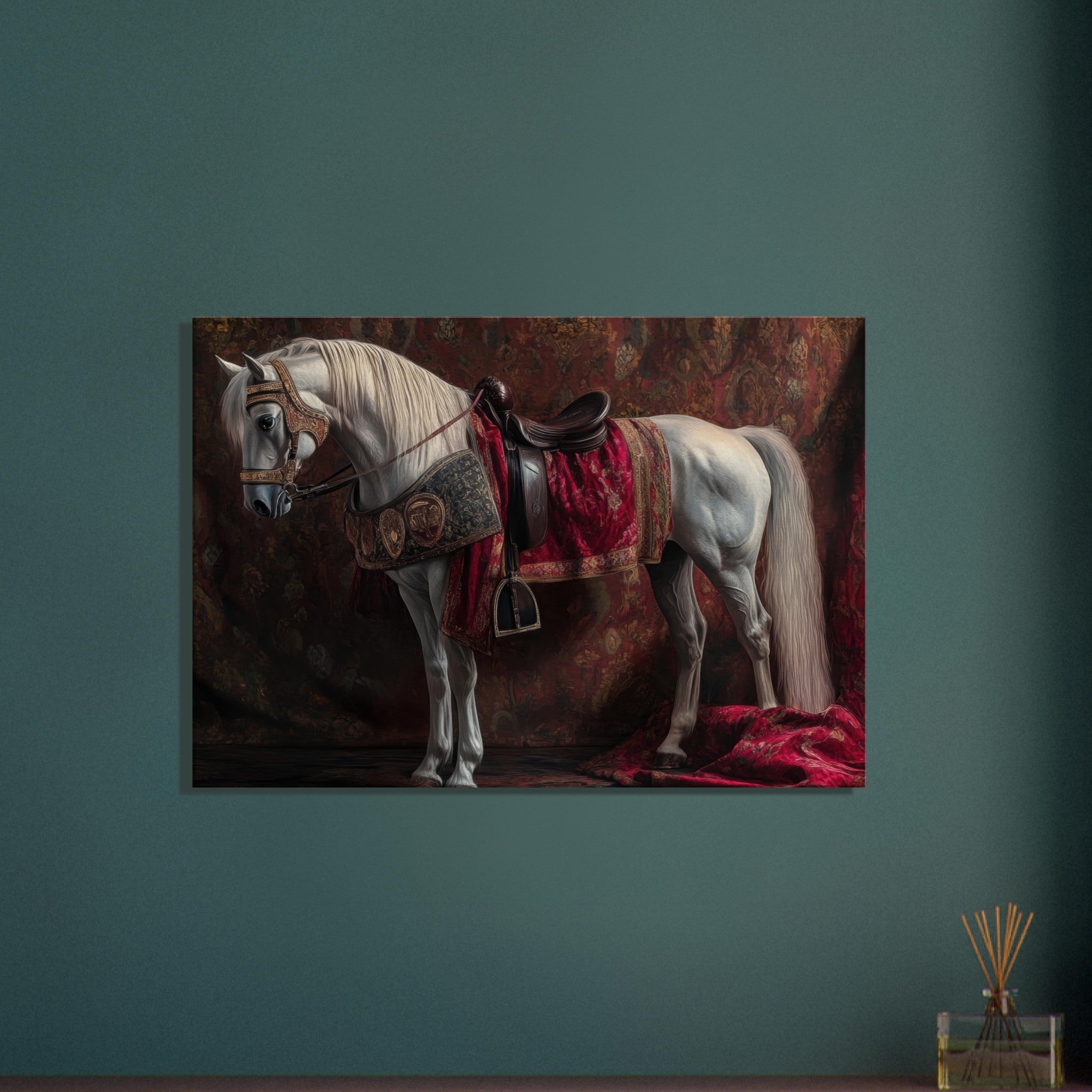 Canvas Landscape - Renaissance Portrait of a Noble Horse A dignified 4 - Shop Ai Art WebShop - Digital Art online Store