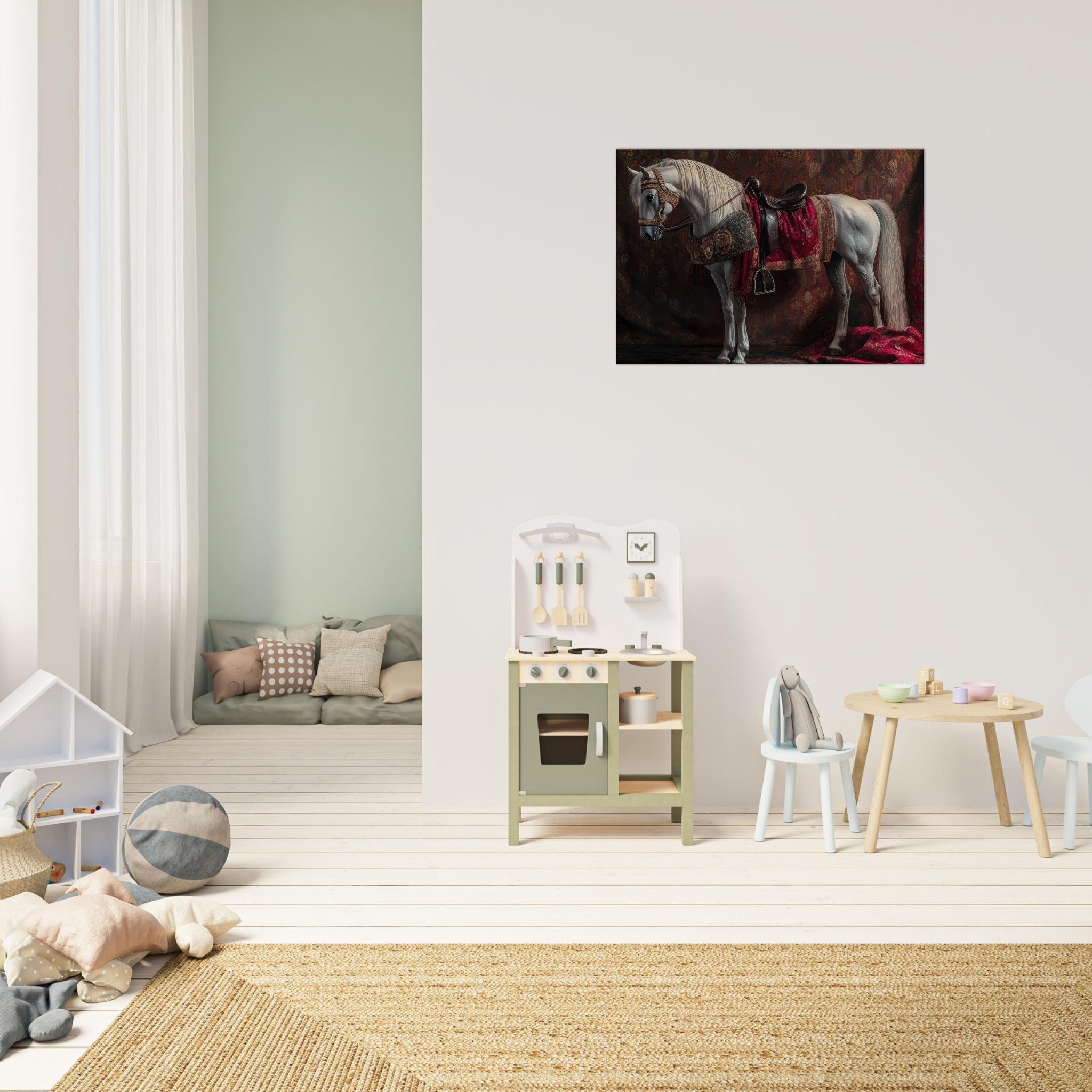 Canvas Landscape - Renaissance Portrait of a Noble Horse A dignified 4 - Shop Ai Art WebShop - Digital Art online Store