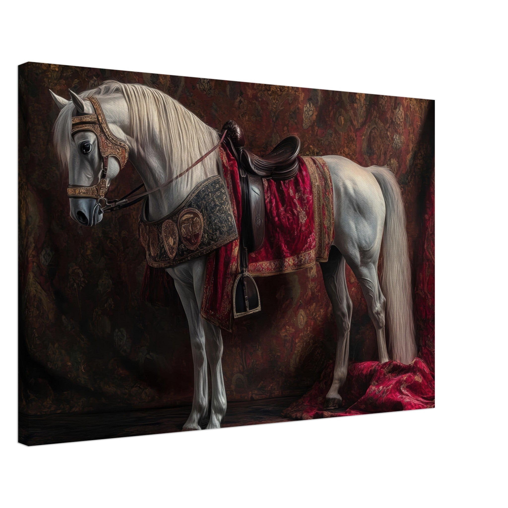 Canvas Landscape - Renaissance Portrait of a Noble Horse A dignified 4 - Shop Ai Art WebShop - Digital Art online Store