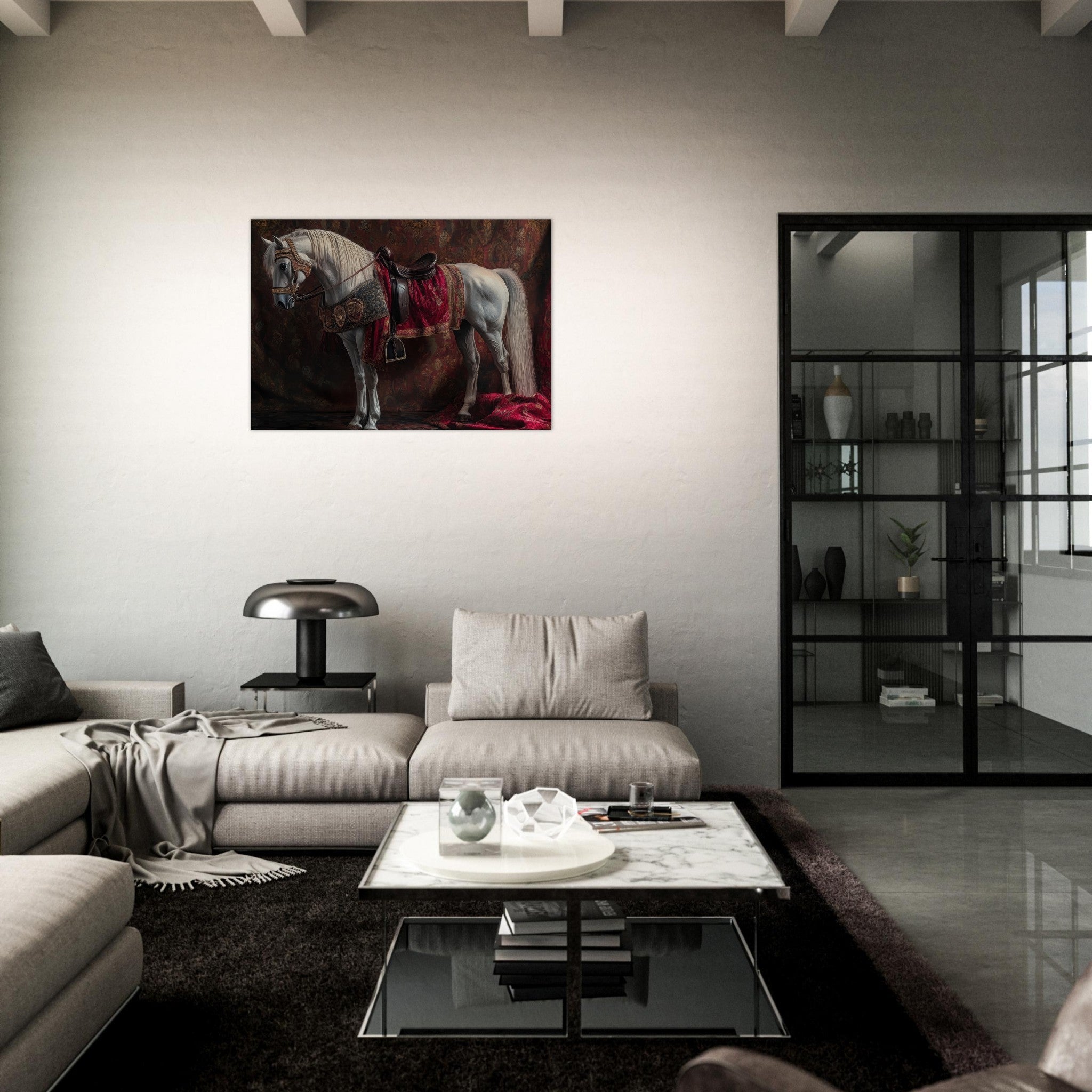 Canvas Landscape - Renaissance Portrait of a Noble Horse A dignified 4 - Shop Ai Art WebShop - Digital Art online Store