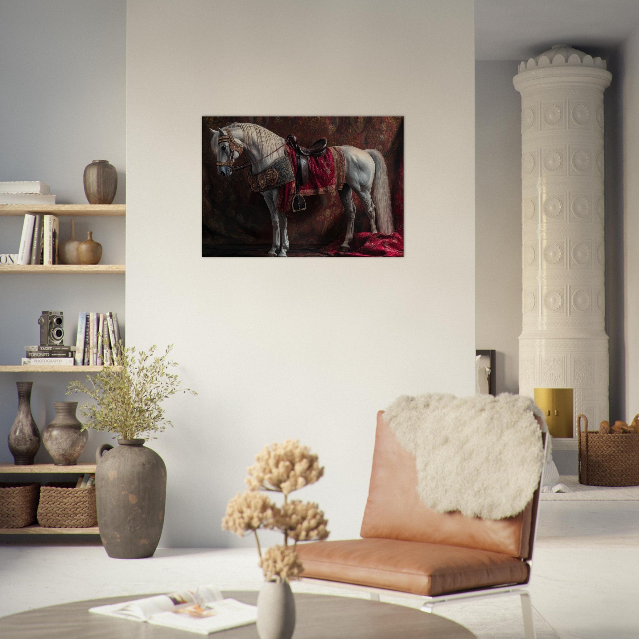Canvas Landscape - Renaissance Portrait of a Noble Horse A dignified 4 - Shop Ai Art WebShop - Digital Art online Store