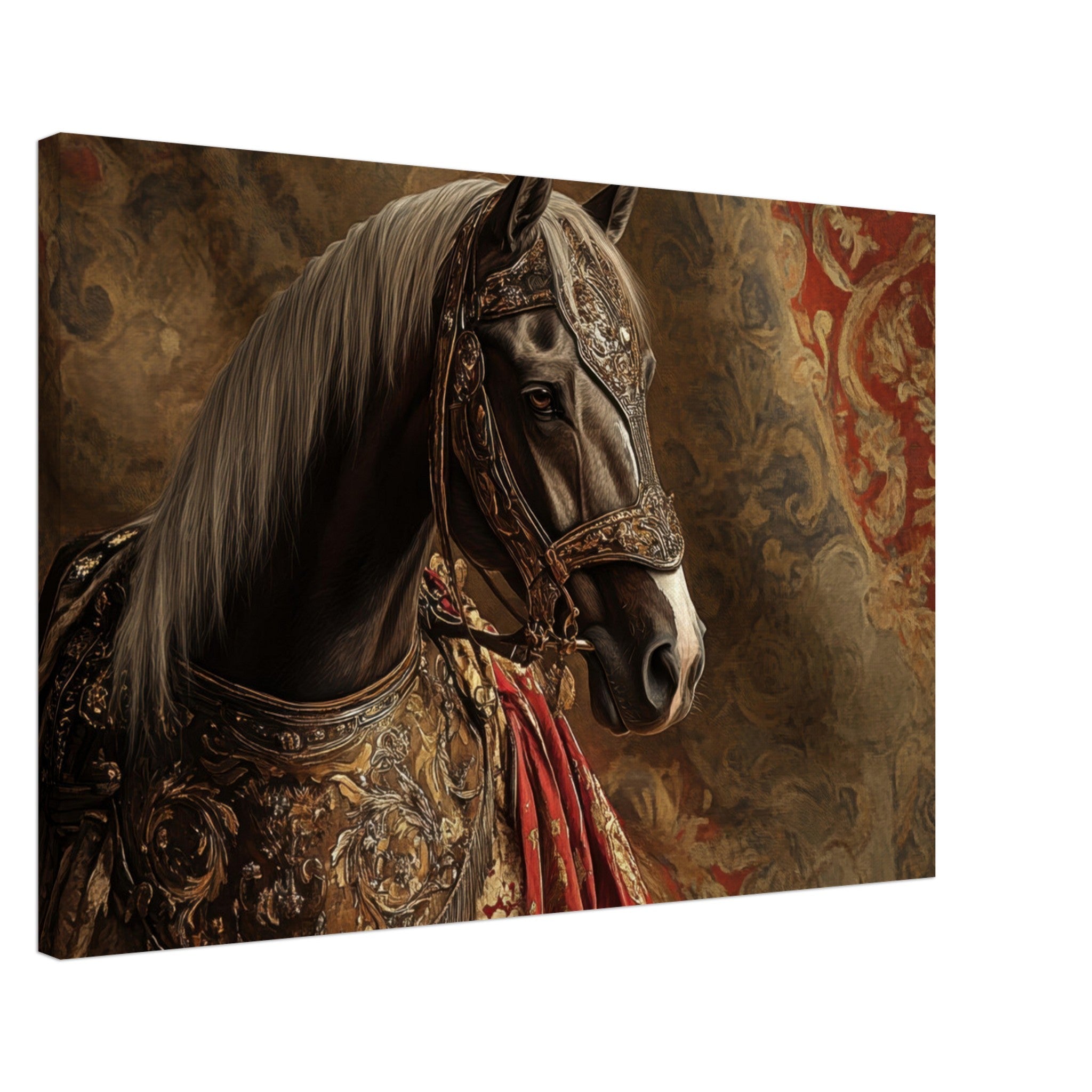 Canvas Landscape - Renaissance Portrait of a Noble Horse A dignified - Shop Ai Art WebShop - Digital Art online Store