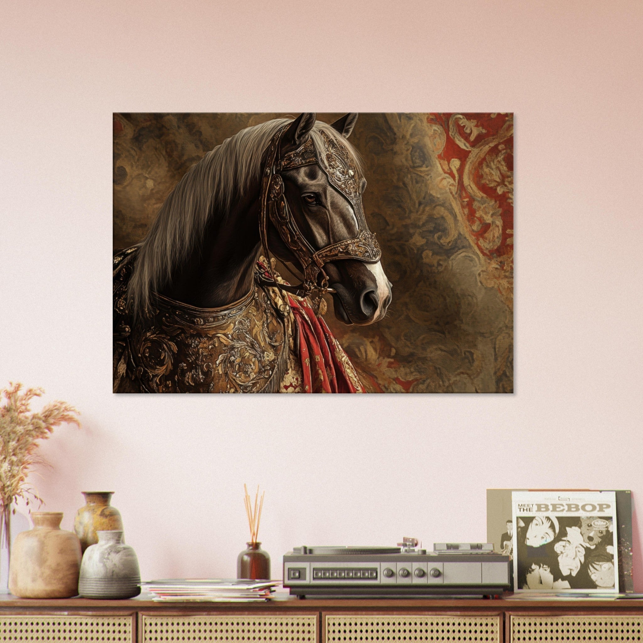 Canvas Landscape - Renaissance Portrait of a Noble Horse A dignified - Shop Ai Art WebShop - Digital Art online Store