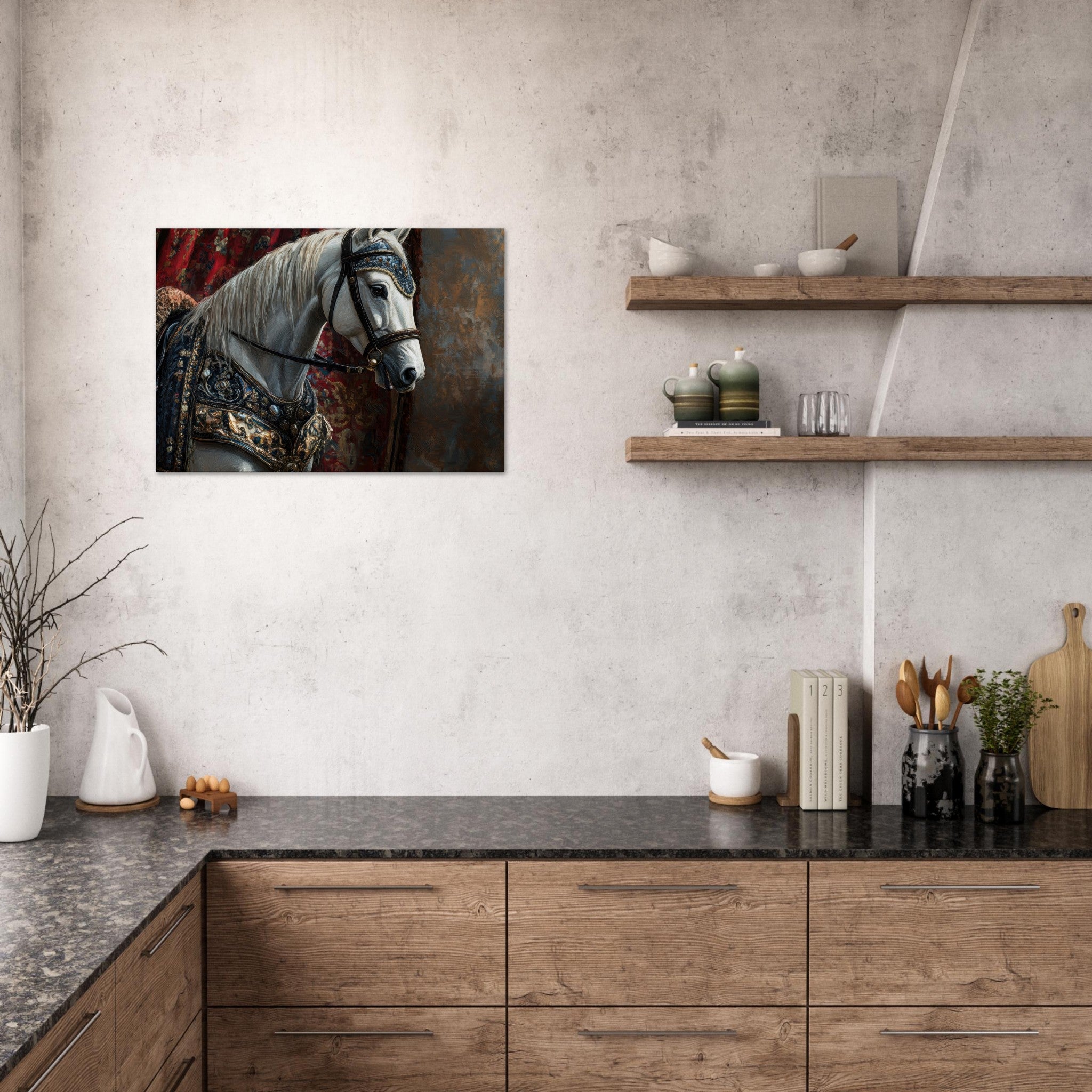 Canvas Landscape - Renaissance Portrait of a Noble Horse A dignified 6 - Shop Ai Art WebShop - Digital Art online Store