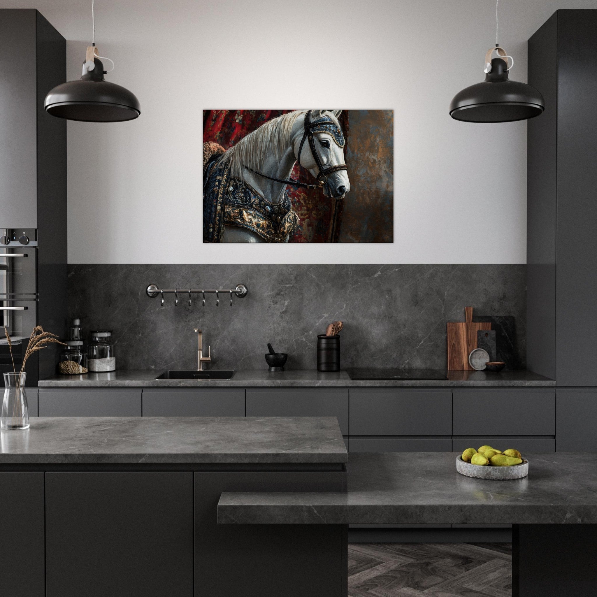 Canvas Landscape - Renaissance Portrait of a Noble Horse A dignified 6 - Shop Ai Art WebShop - Digital Art online Store
