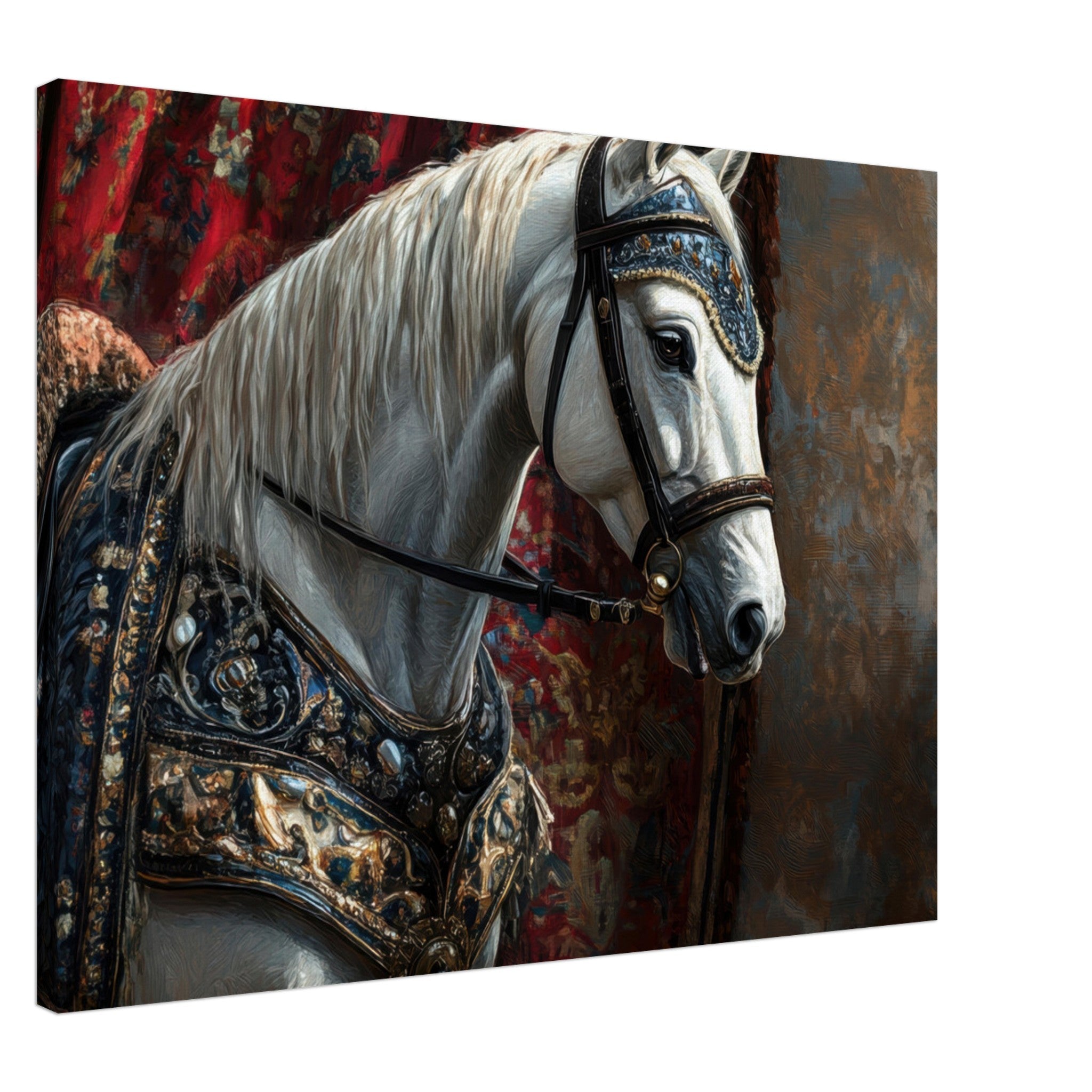 Canvas Landscape - Renaissance Portrait of a Noble Horse A dignified 6 - Shop Ai Art WebShop - Digital Art online Store