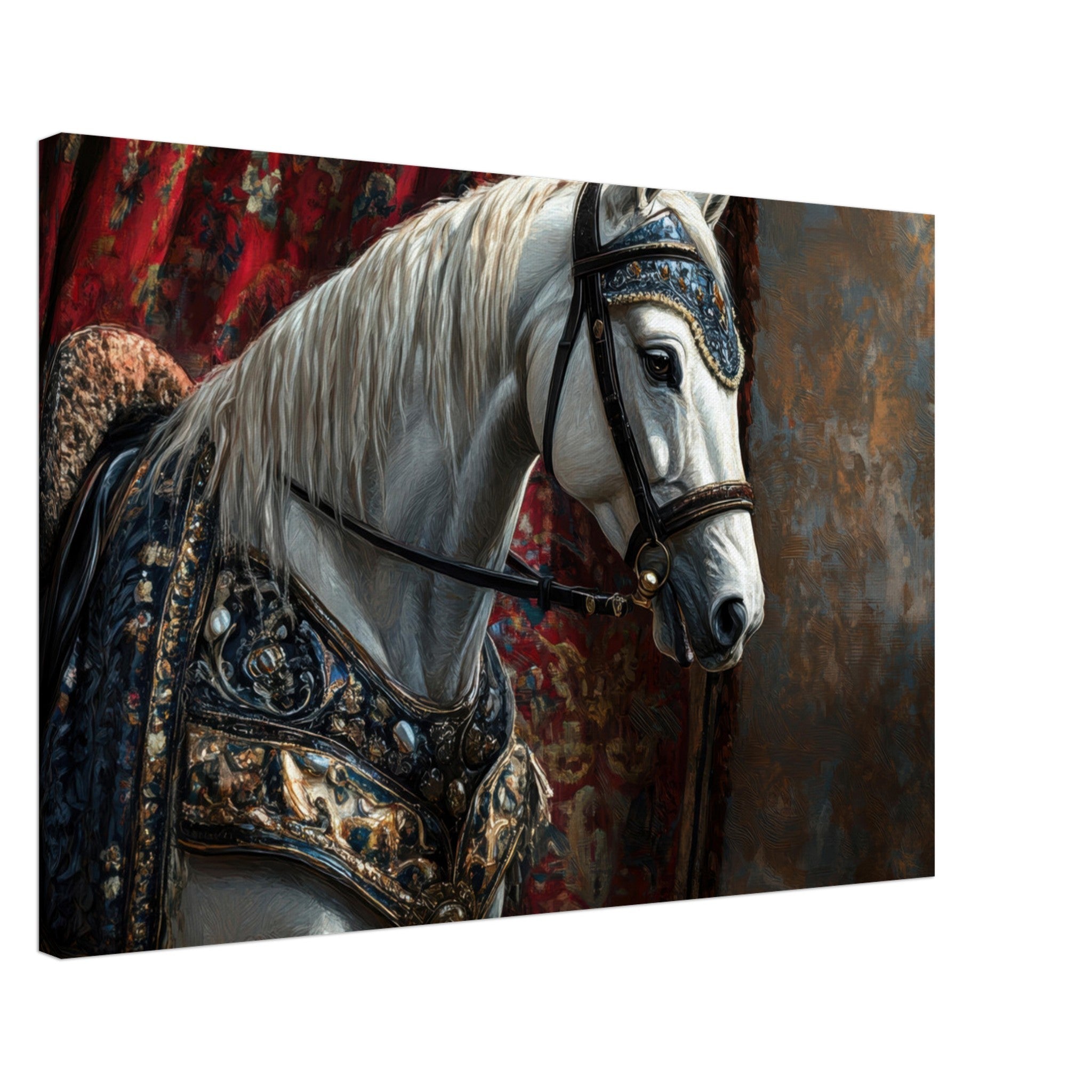 Canvas Landscape - Renaissance Portrait of a Noble Horse A dignified 6 - Shop Ai Art WebShop - Digital Art online Store