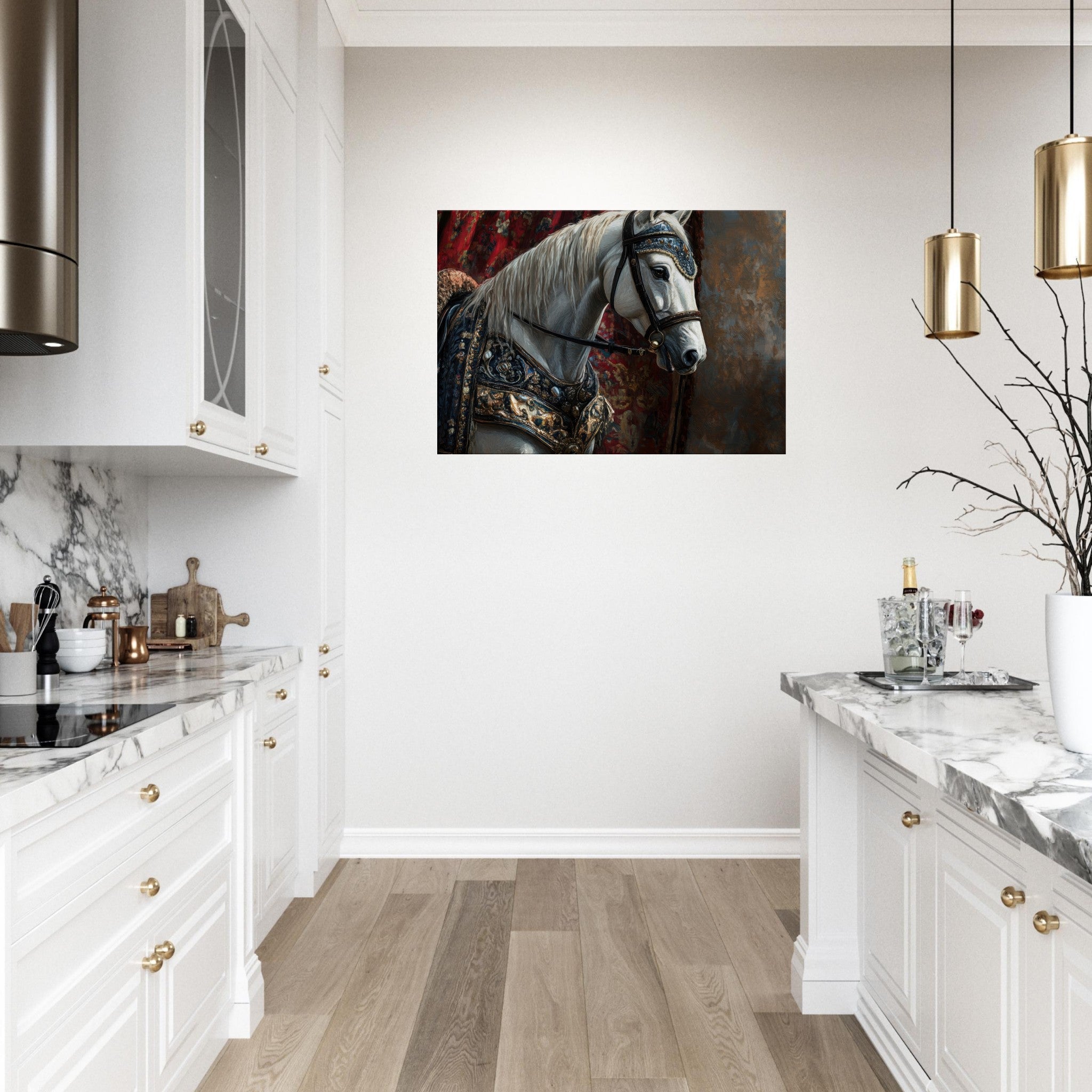 Canvas Landscape - Renaissance Portrait of a Noble Horse A dignified 6 - Shop Ai Art WebShop - Digital Art online Store