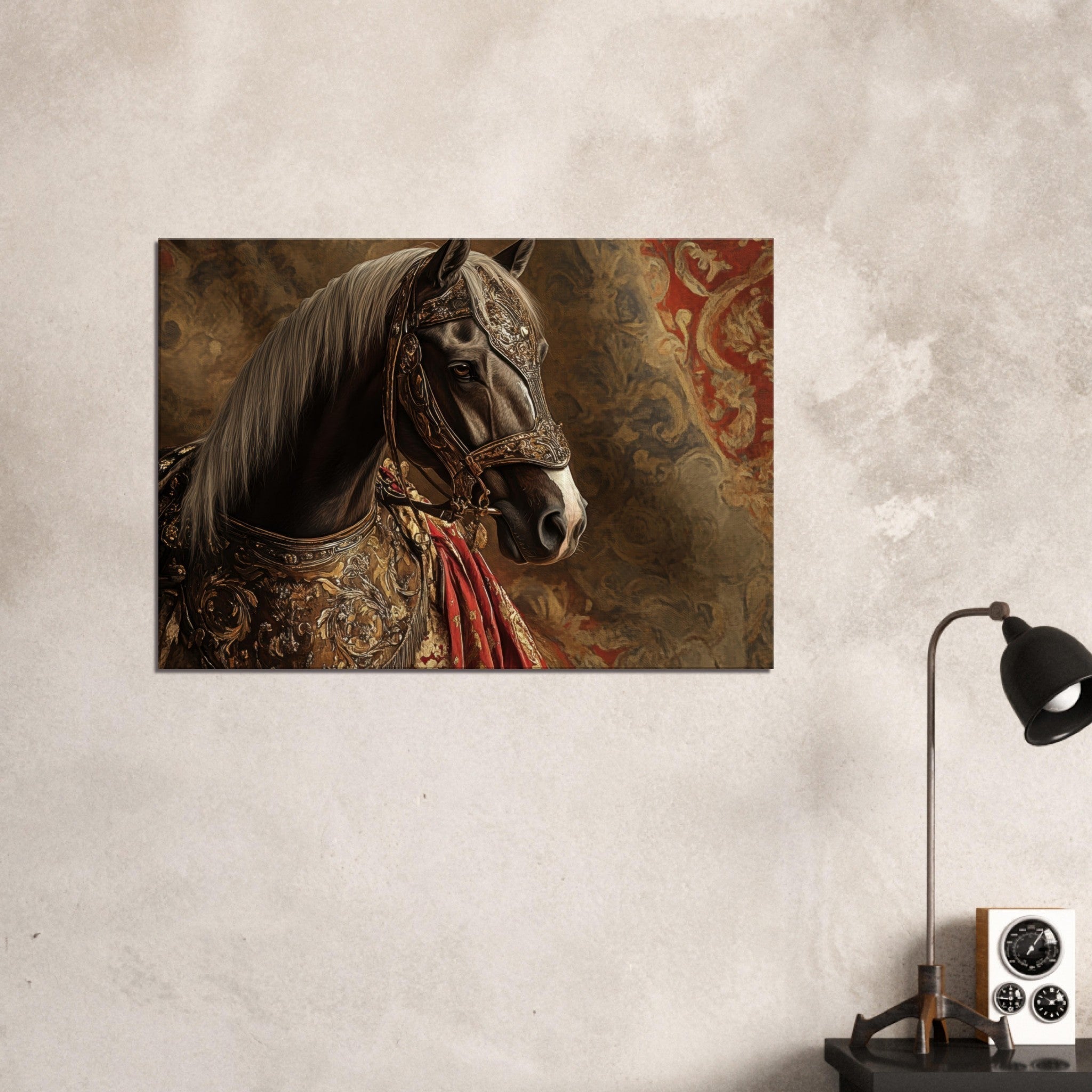 Canvas Landscape - Renaissance Portrait of a Noble Horse A dignified - Shop Ai Art WebShop - Digital Art online Store