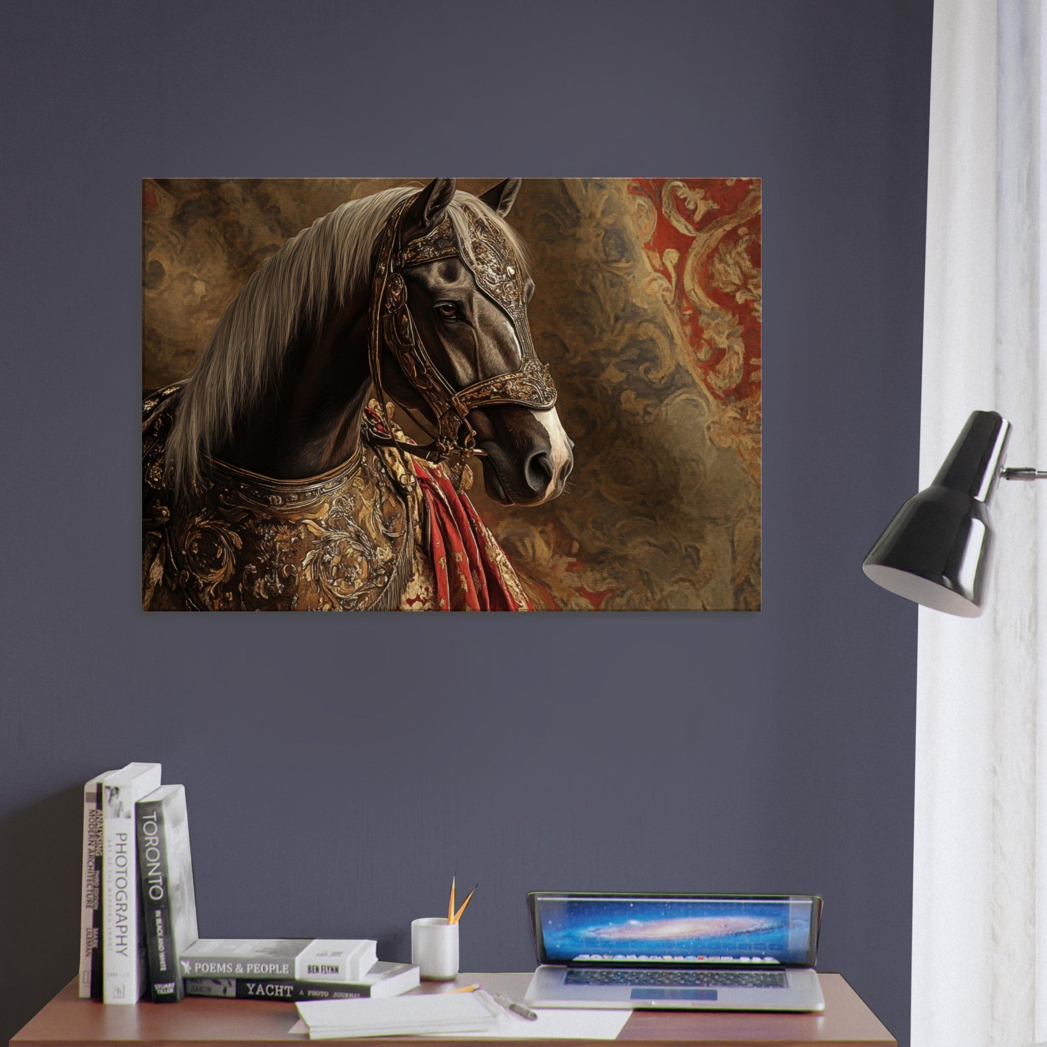 Canvas Landscape - Renaissance Portrait of a Noble Horse A dignified - Shop Ai Art WebShop - Digital Art online Store