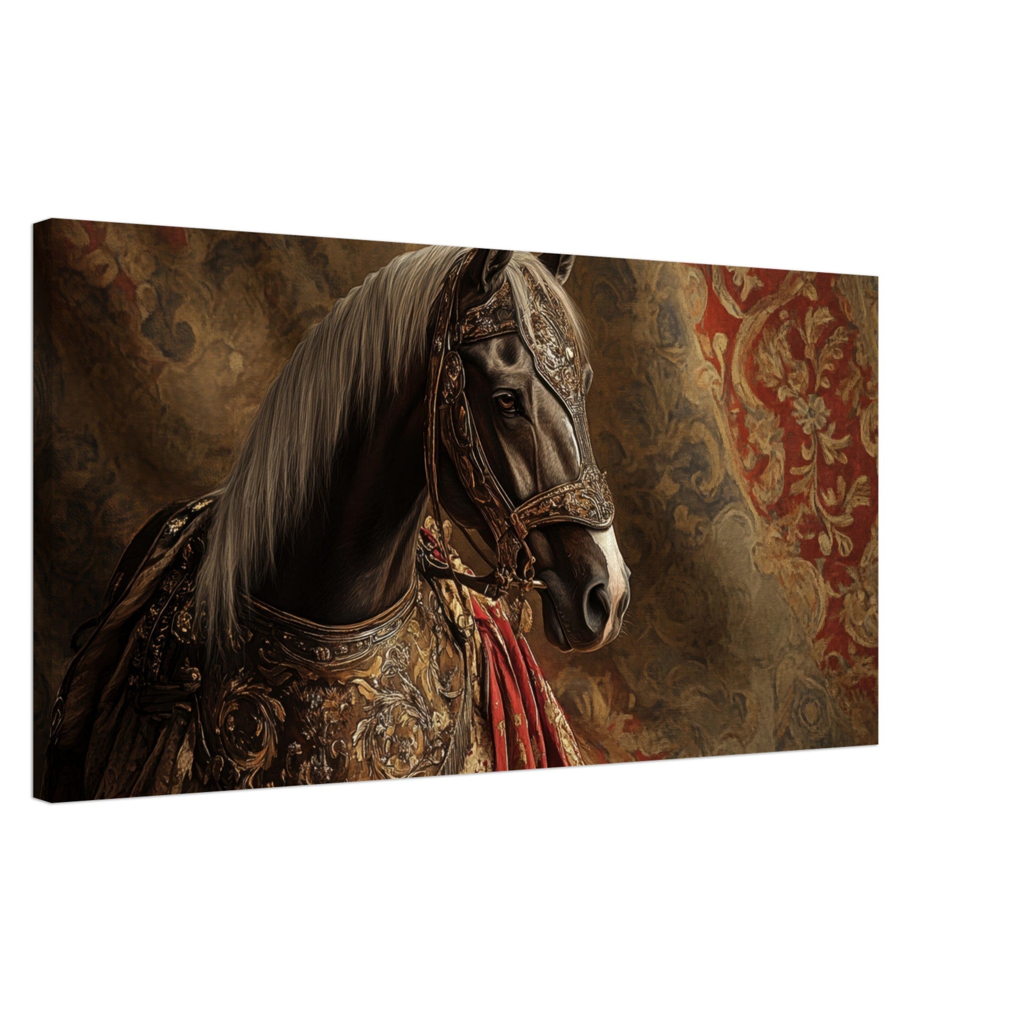 Canvas Landscape - Renaissance Portrait of a Noble Horse A dignified - Shop Ai Art WebShop - Digital Art online Store