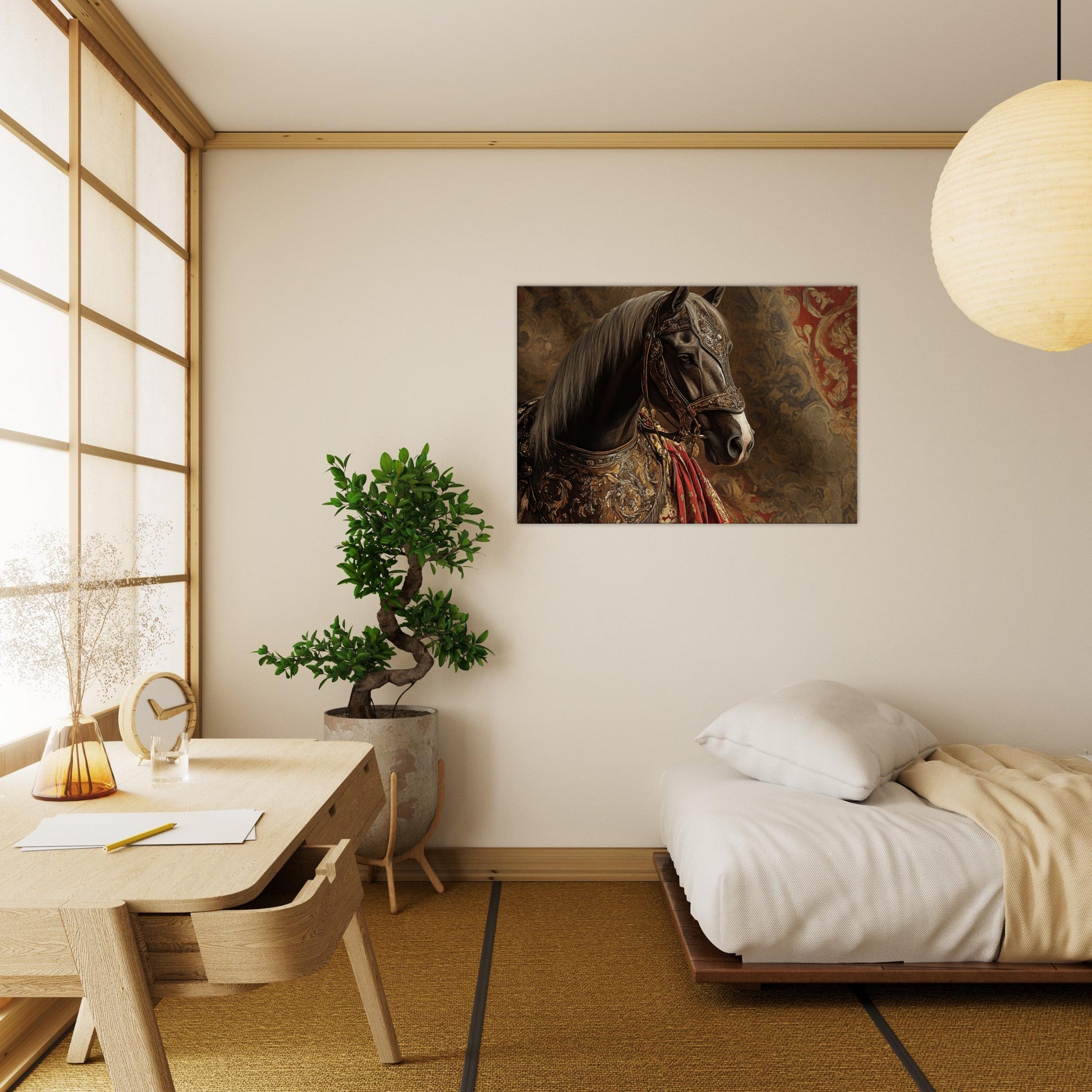 Canvas Landscape - Renaissance Portrait of a Noble Horse A dignified - Shop Ai Art WebShop - Digital Art online Store
