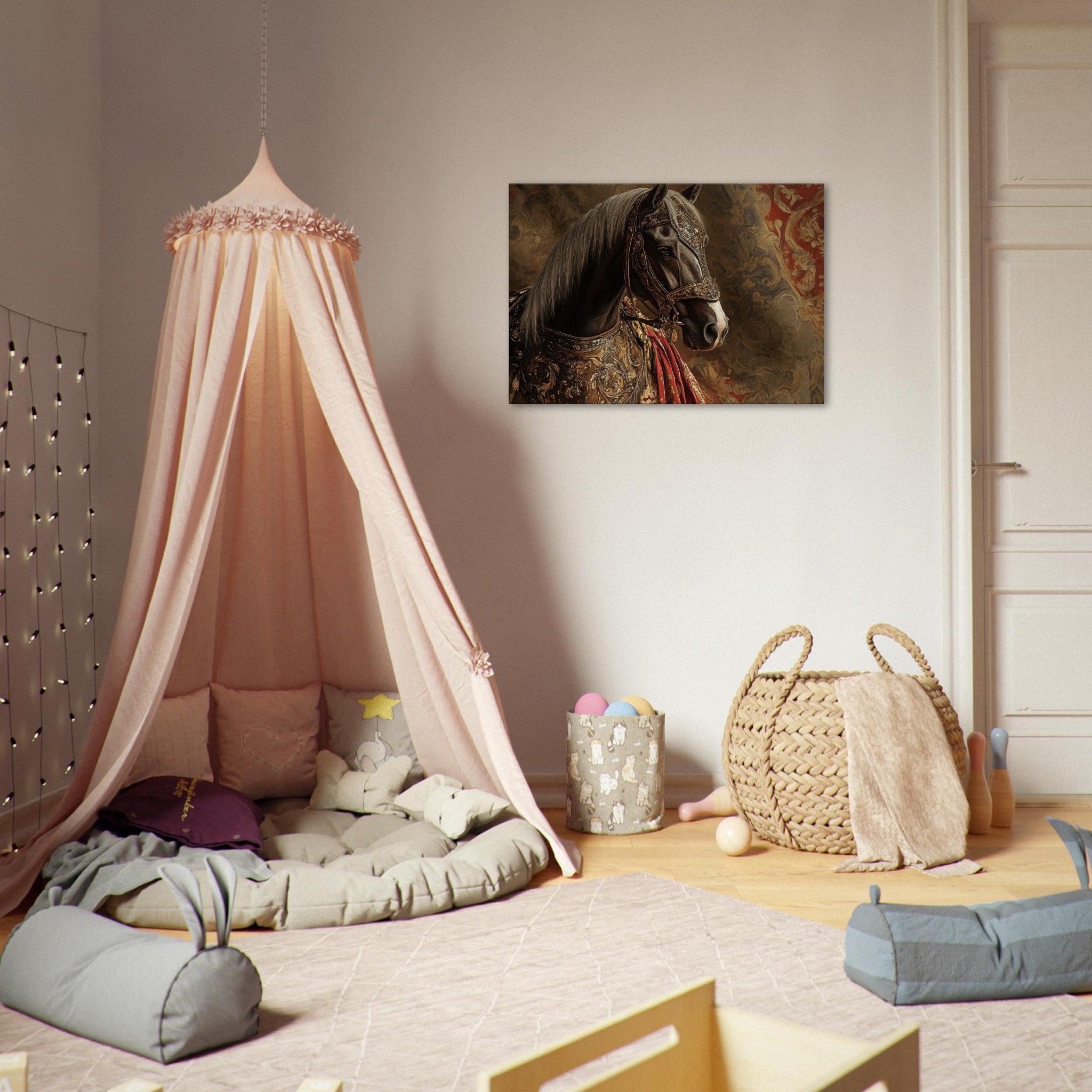 Canvas Landscape - Renaissance Portrait of a Noble Horse A dignified - Shop Ai Art WebShop - Digital Art online Store