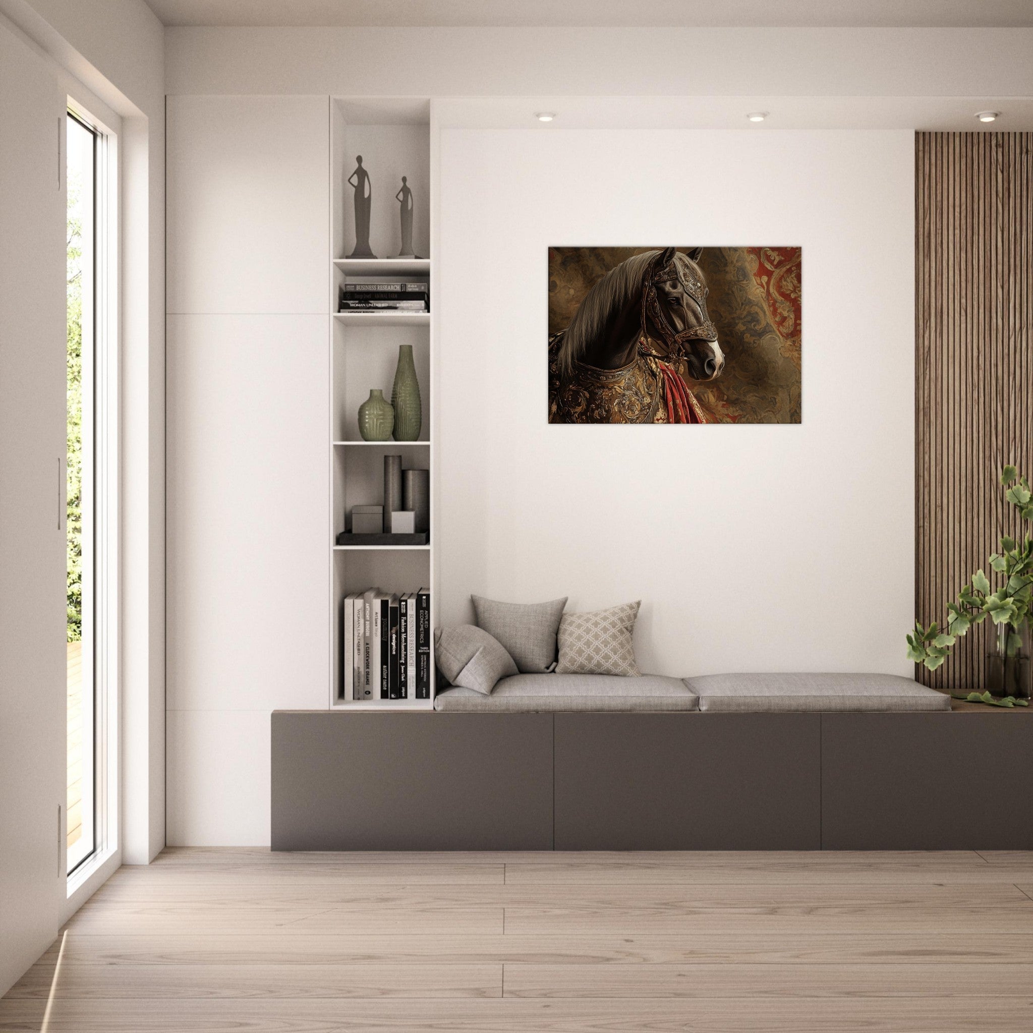 Canvas Landscape - Renaissance Portrait of a Noble Horse A dignified - Shop Ai Art WebShop - Digital Art online Store