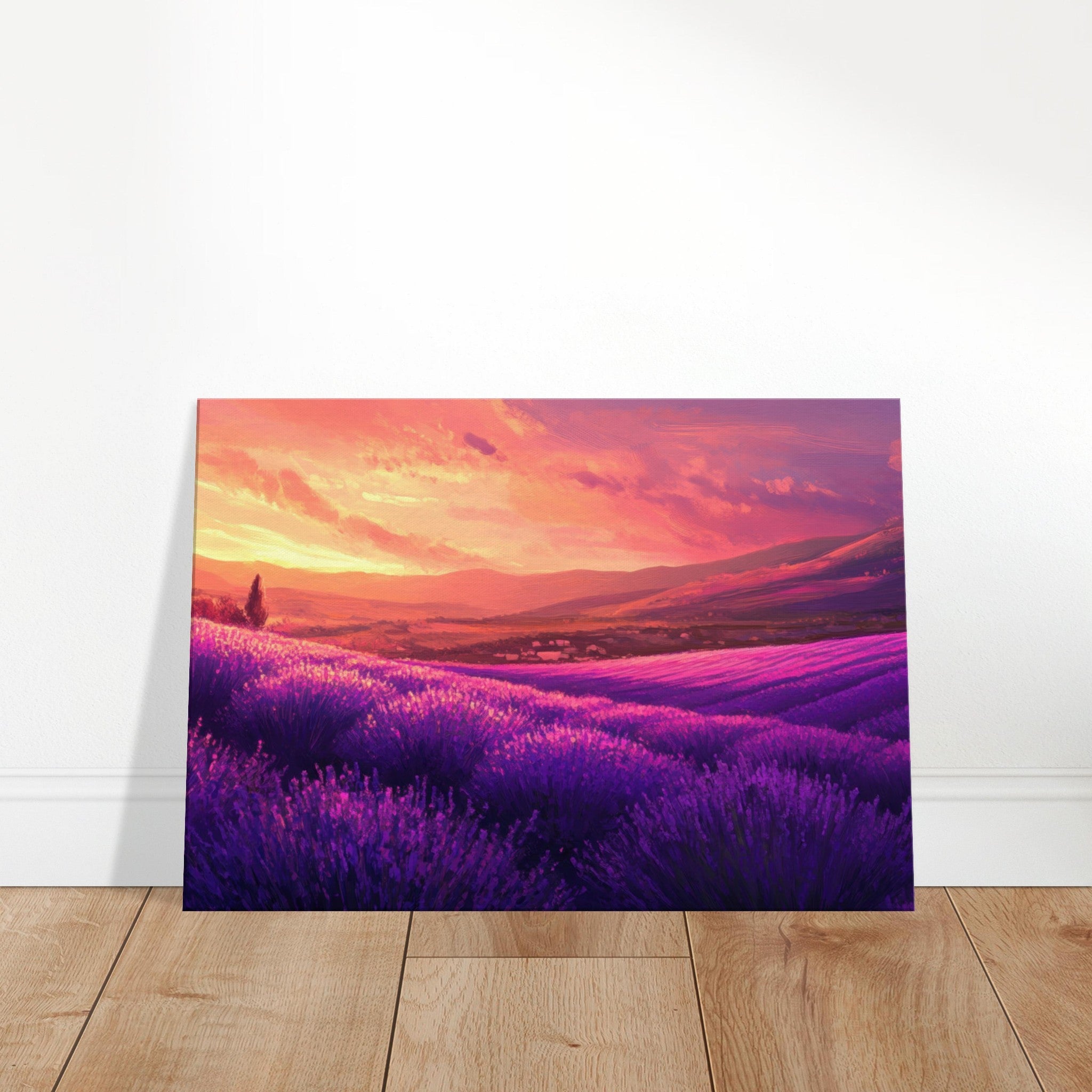 Canvas Landscape - Rolling lavender fields under a pink - hued sunset 2 - Shop Ai Art WebShop - Digital Art online Store