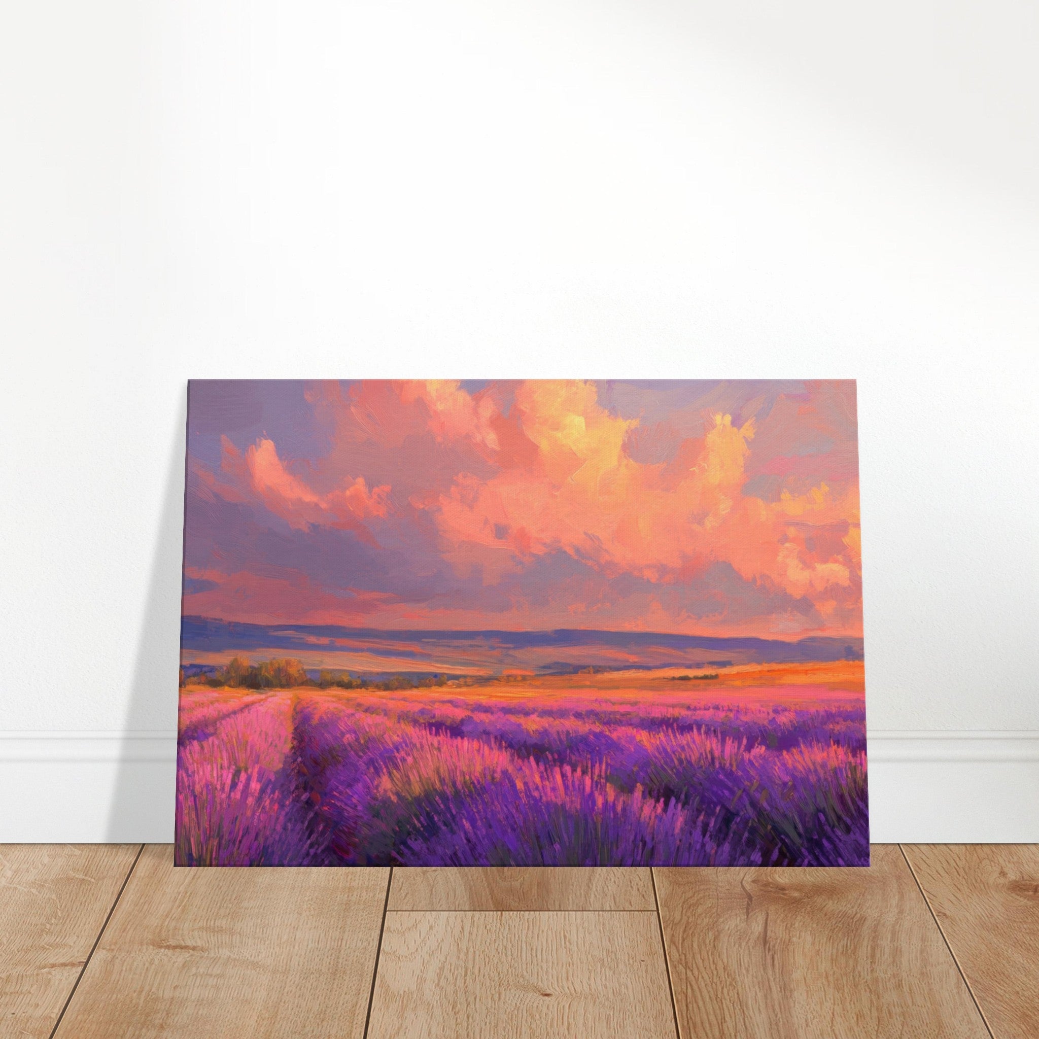 Canvas Landscape - Rolling lavender fields under a pink - hued sunset - Shop Ai Art WebShop - Digital Art online Store